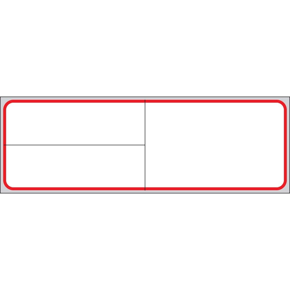 Meditech Direct Thermal Label Paper, White/Red, 4" x 1", 1" Core, 6 Rolls/Box - Label Direct Thermal White/Red - Image 1