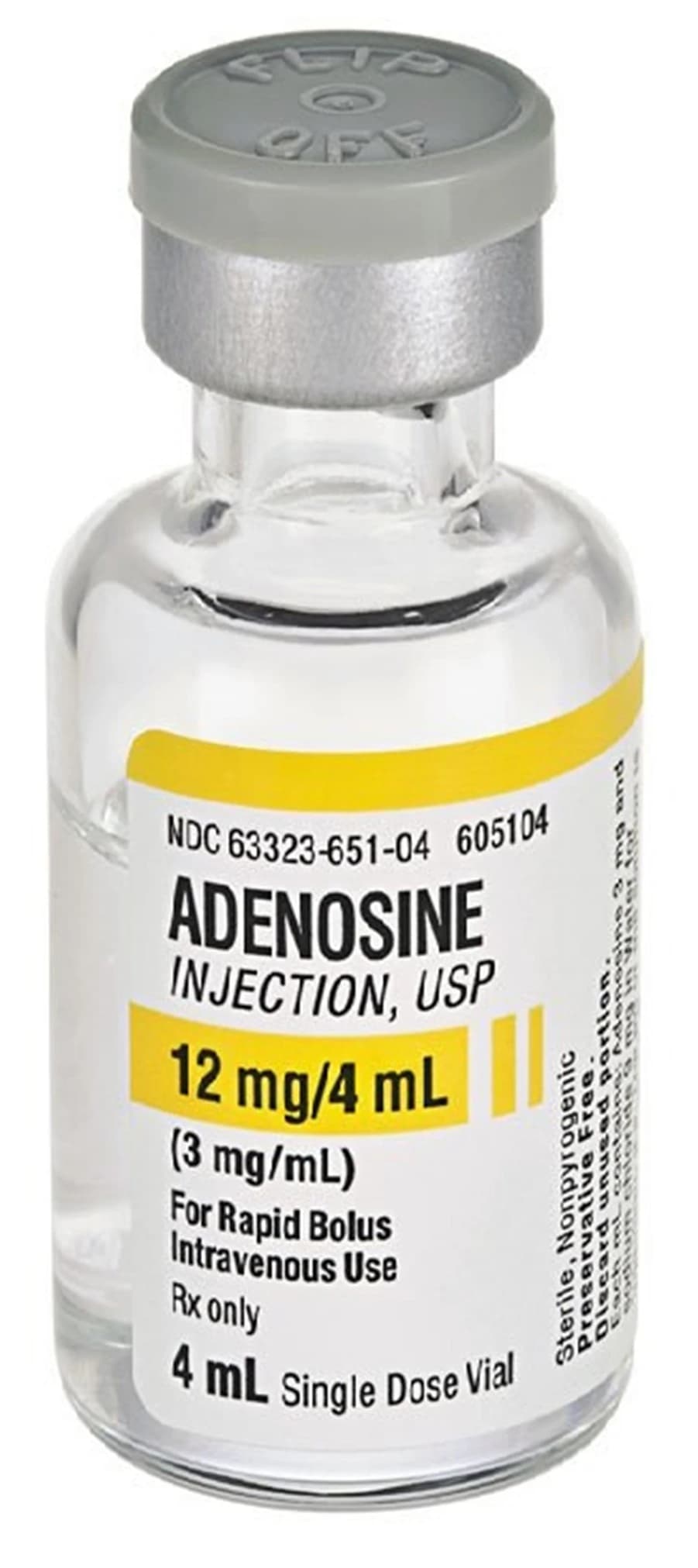 Adenosine Injection SDV 3mg/mL, 4mL Single Dose Vial, 10/Package - Adenosine Injection SDV 4mL - Image 1