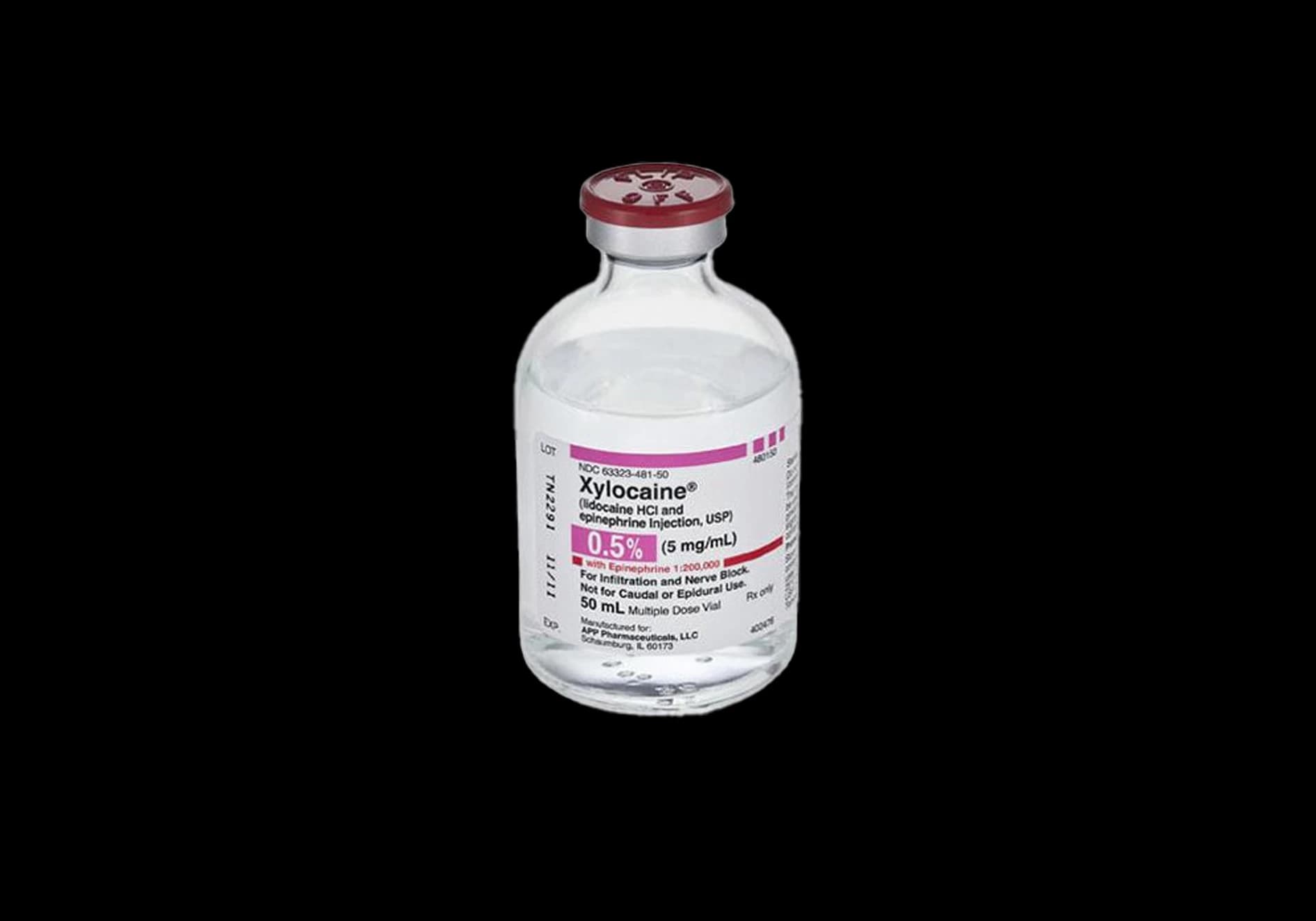 Xylocaine with Epinephrine Injection 0.5% MDV 50mL, 25/Package - Xylocaine W/Epi MDV 50ML - Image 1