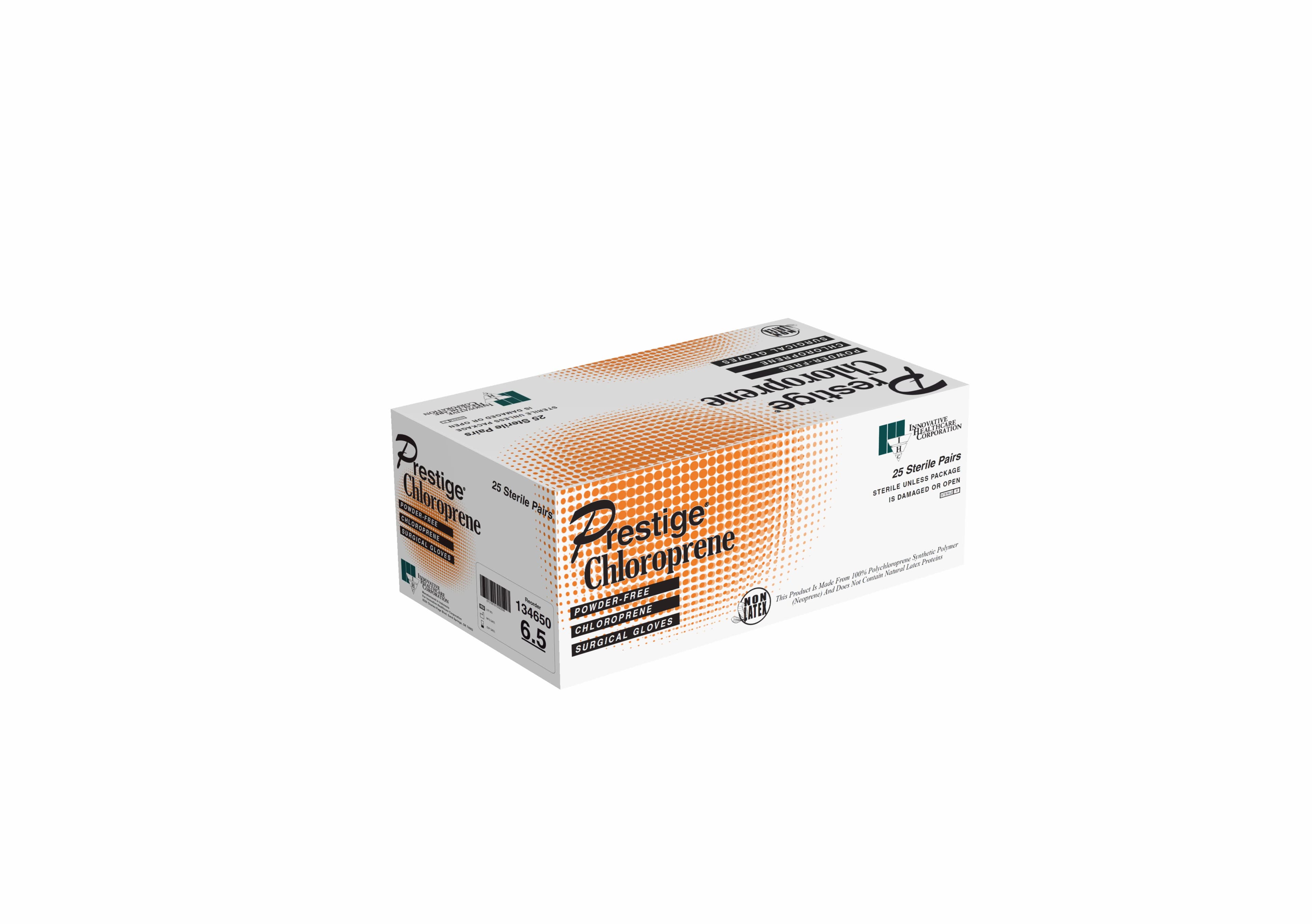 Dermassist Prestige Chloroprene Surgical Gloves, Powder-Free, Latex-Free, Textured, Size 7.5, White, 25/Box thumbnail 2