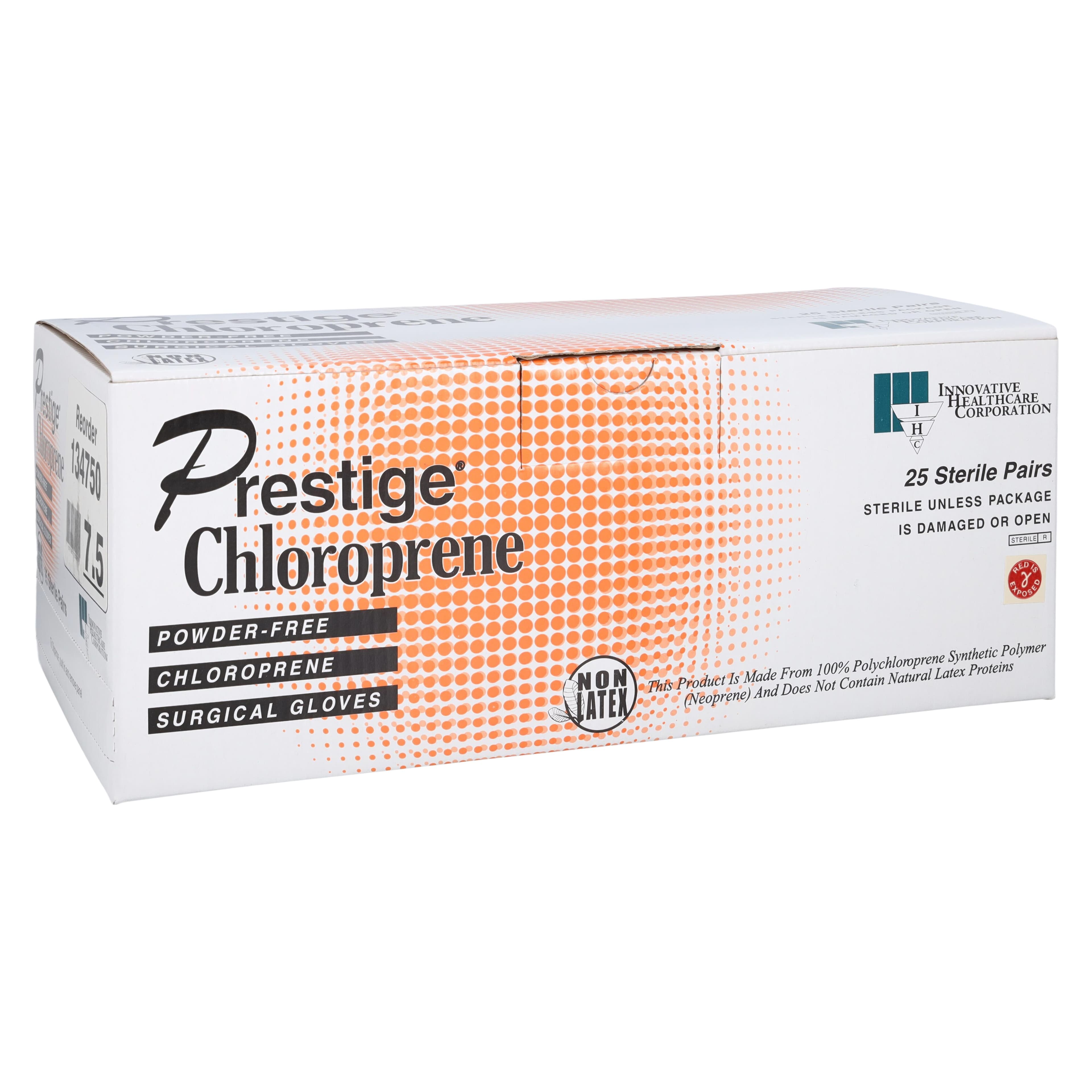 Dermassist Prestige Chloroprene Surgical Gloves, Powder-Free, Latex-Free, Textured, Size 7.5, White, 25/Box thumbnail 4