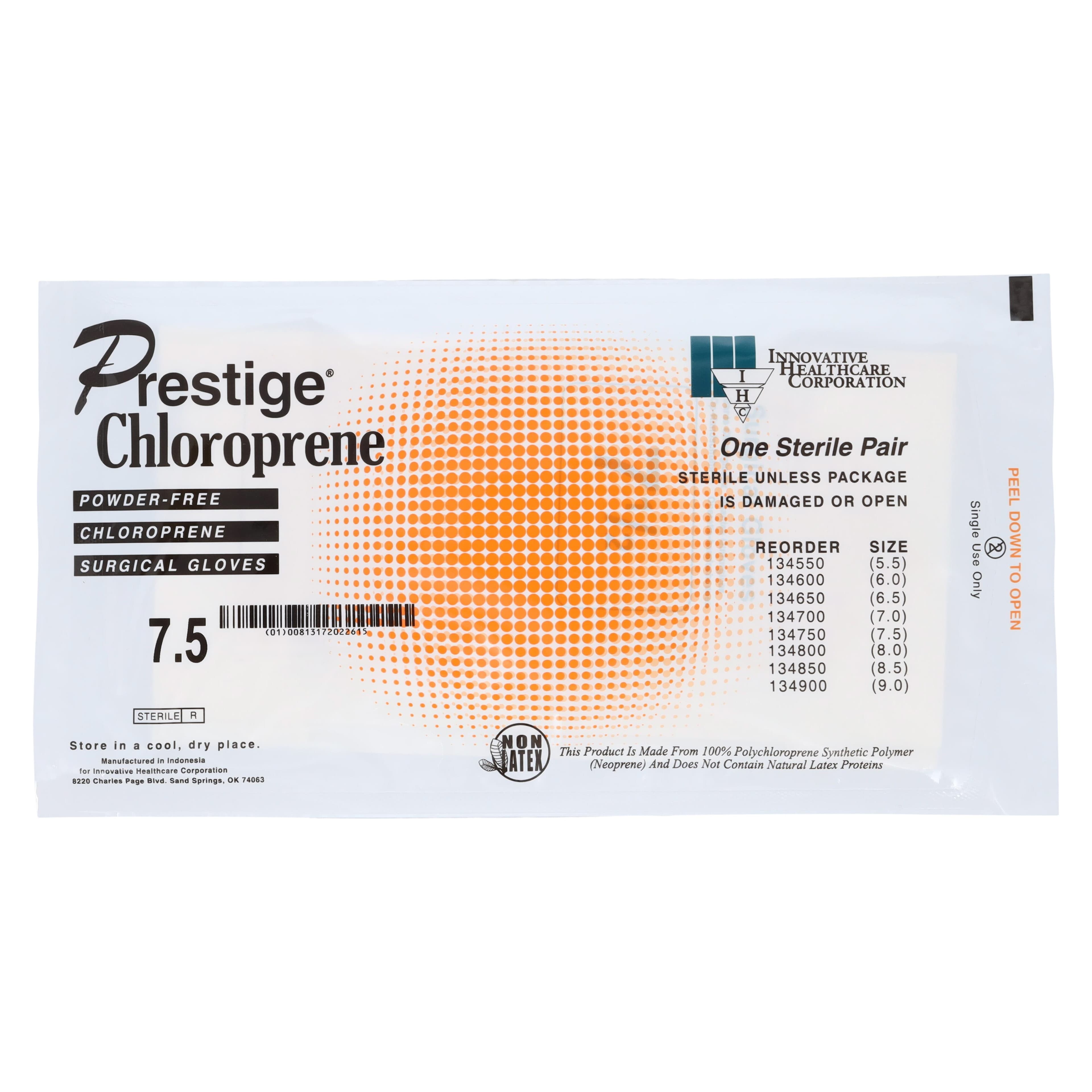 Dermassist Prestige Chloroprene Surgical Gloves, Powder-Free, Latex-Free, Textured, Size 7.5, White, 25/Box thumbnail 5