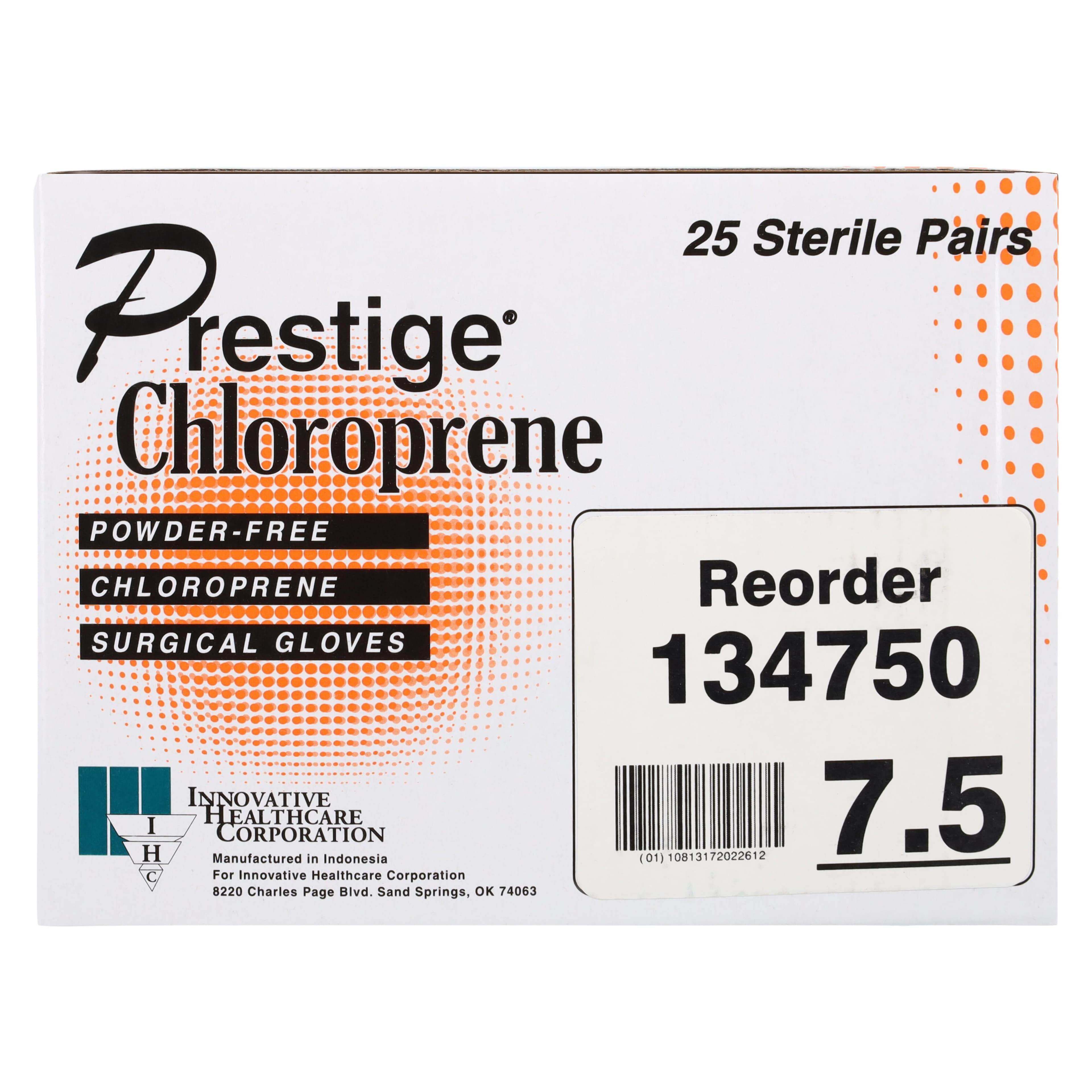 Dermassist Prestige Chloroprene Surgical Gloves, Powder-Free, Latex-Free, Textured, Size 7.5, White, 25/Box thumbnail 6
