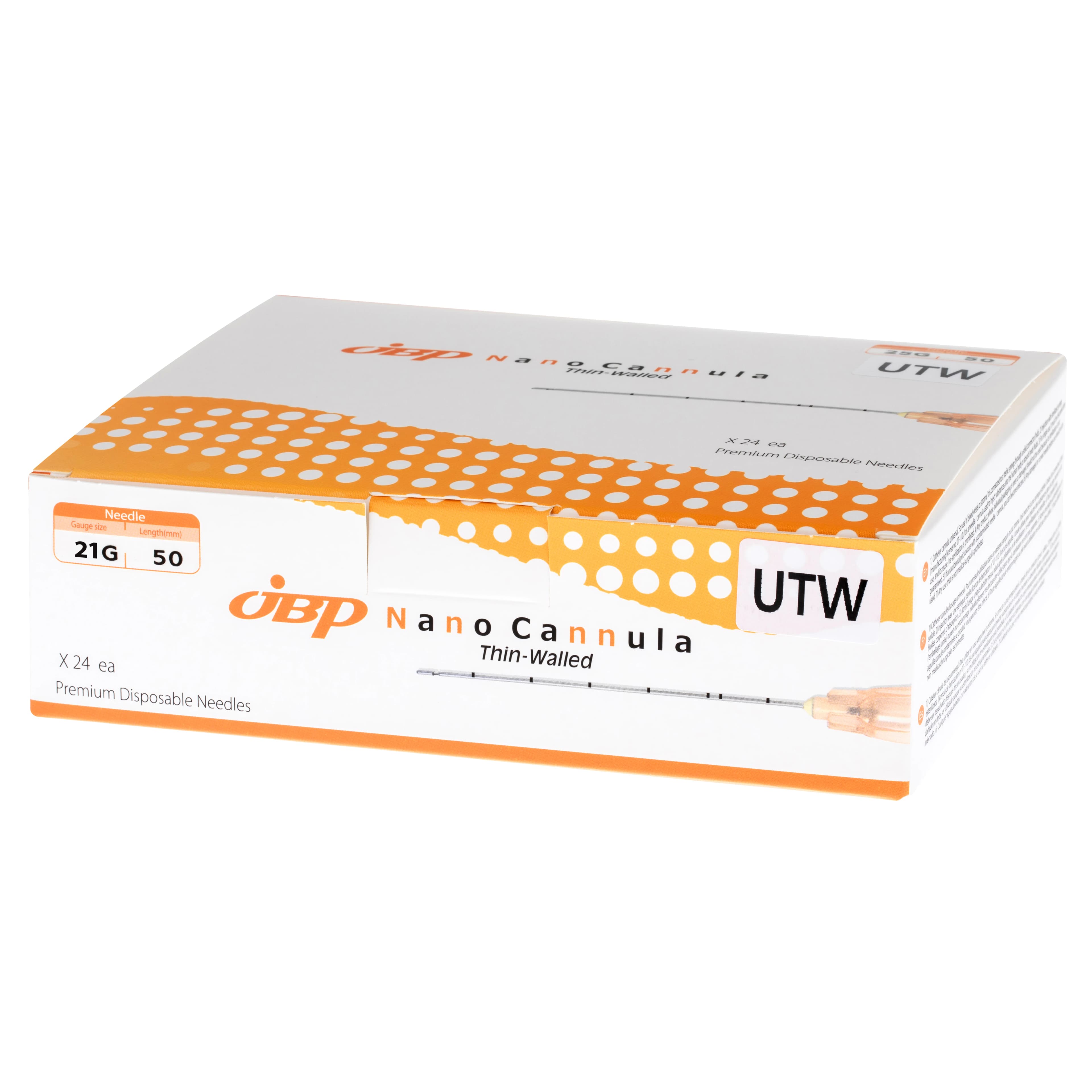 JBP Nano Aesthetic Cannula, 21G x 50mm, Conventional, 24/Box - JBP Nano Aesthetic Cannula - Image 1
