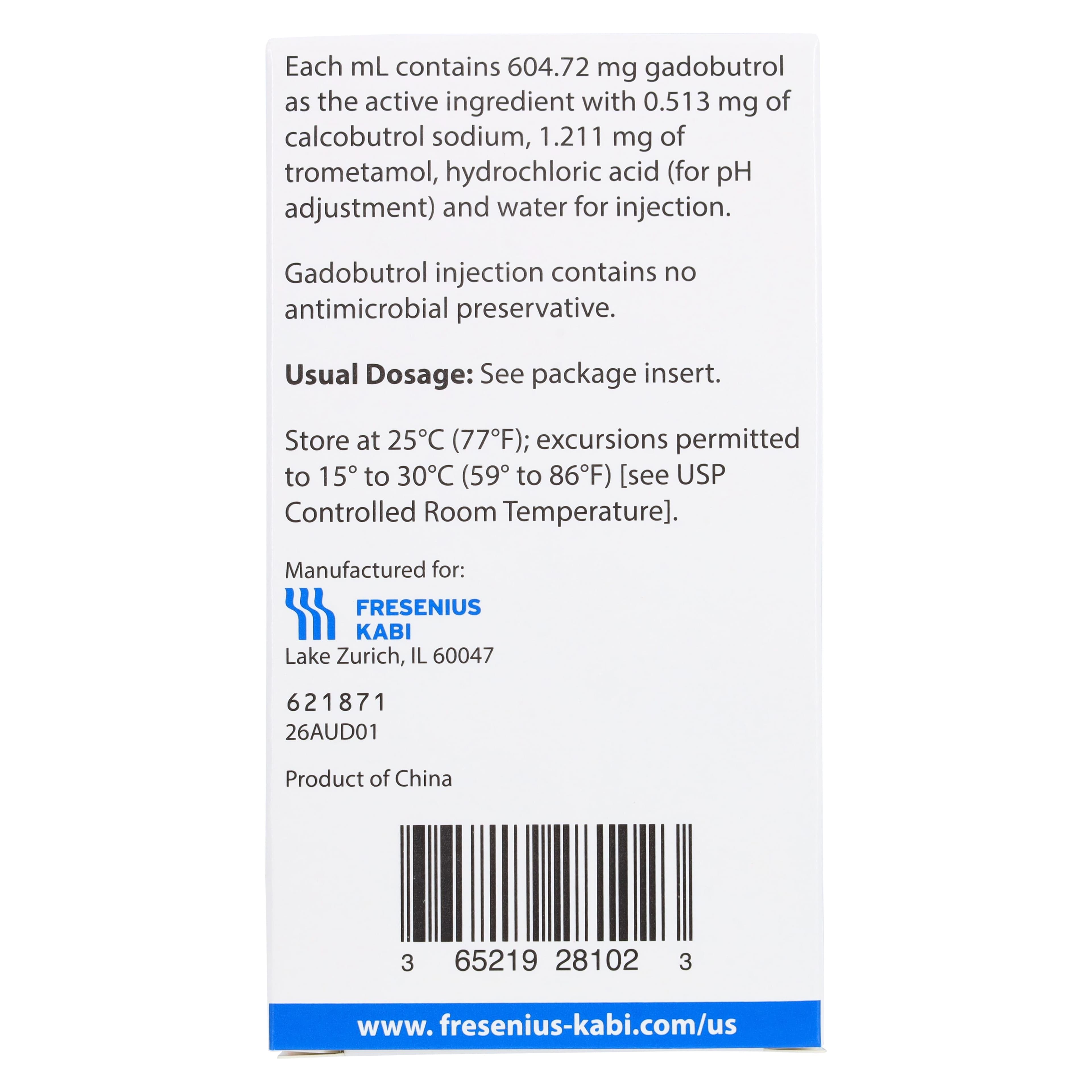 Gadobutrol Injection 1mmol/mL SDV 2mL (15/Package) thumbnail 6