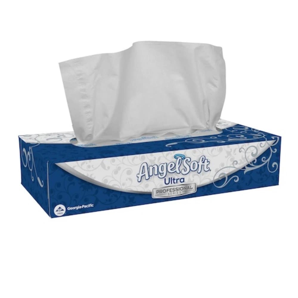 Angel Soft Ultra Facial Tissue, White, 2-Ply, 126/Box, 8.4" x 7.5" - ANGELSOFT ULTRA FACIAL TISSUE - Image 1