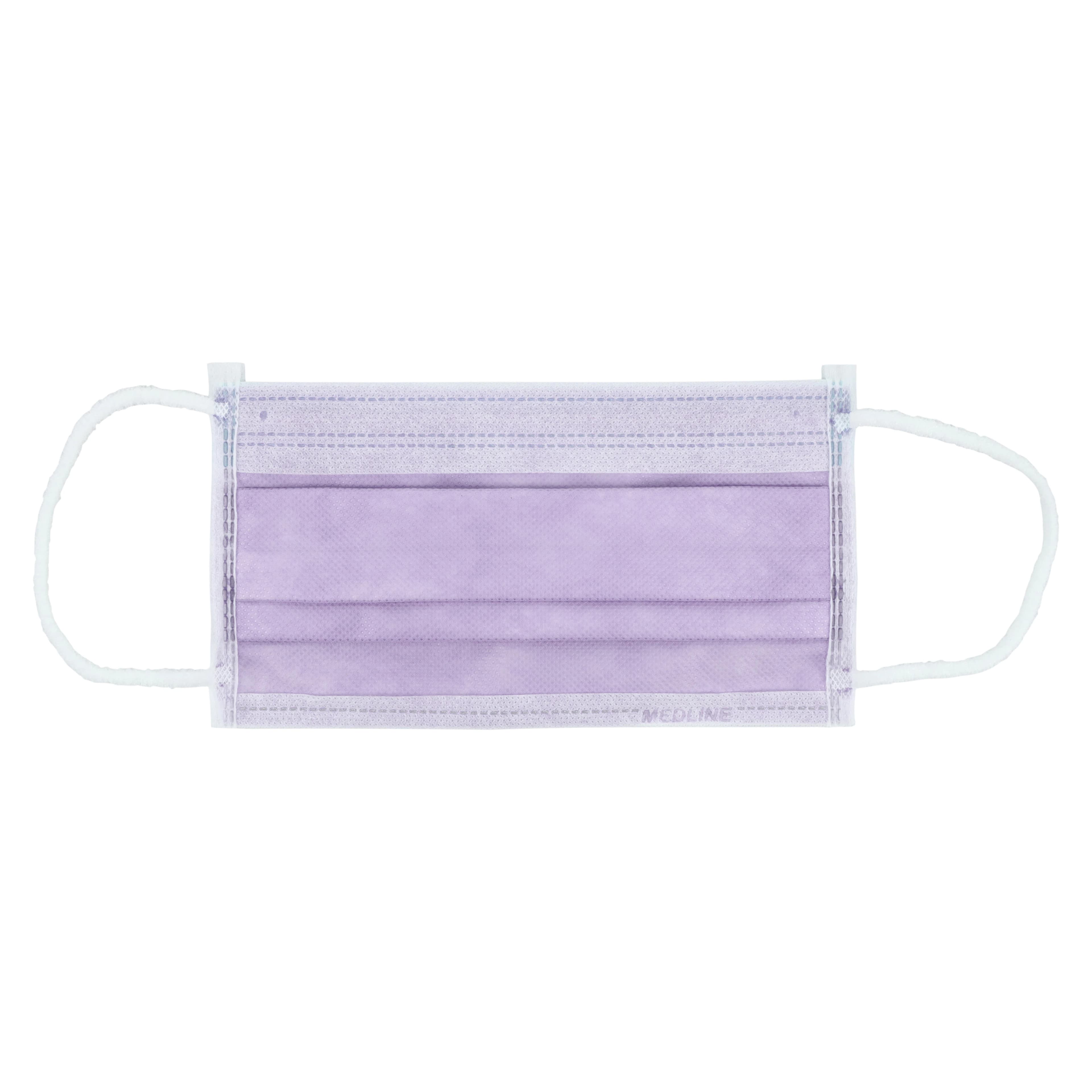 Medline Procedure Face Mask with Ear Loops, ASTM Level 3, Anti-Fog, Purple, Latex-Free, 300/Case thumbnail 4