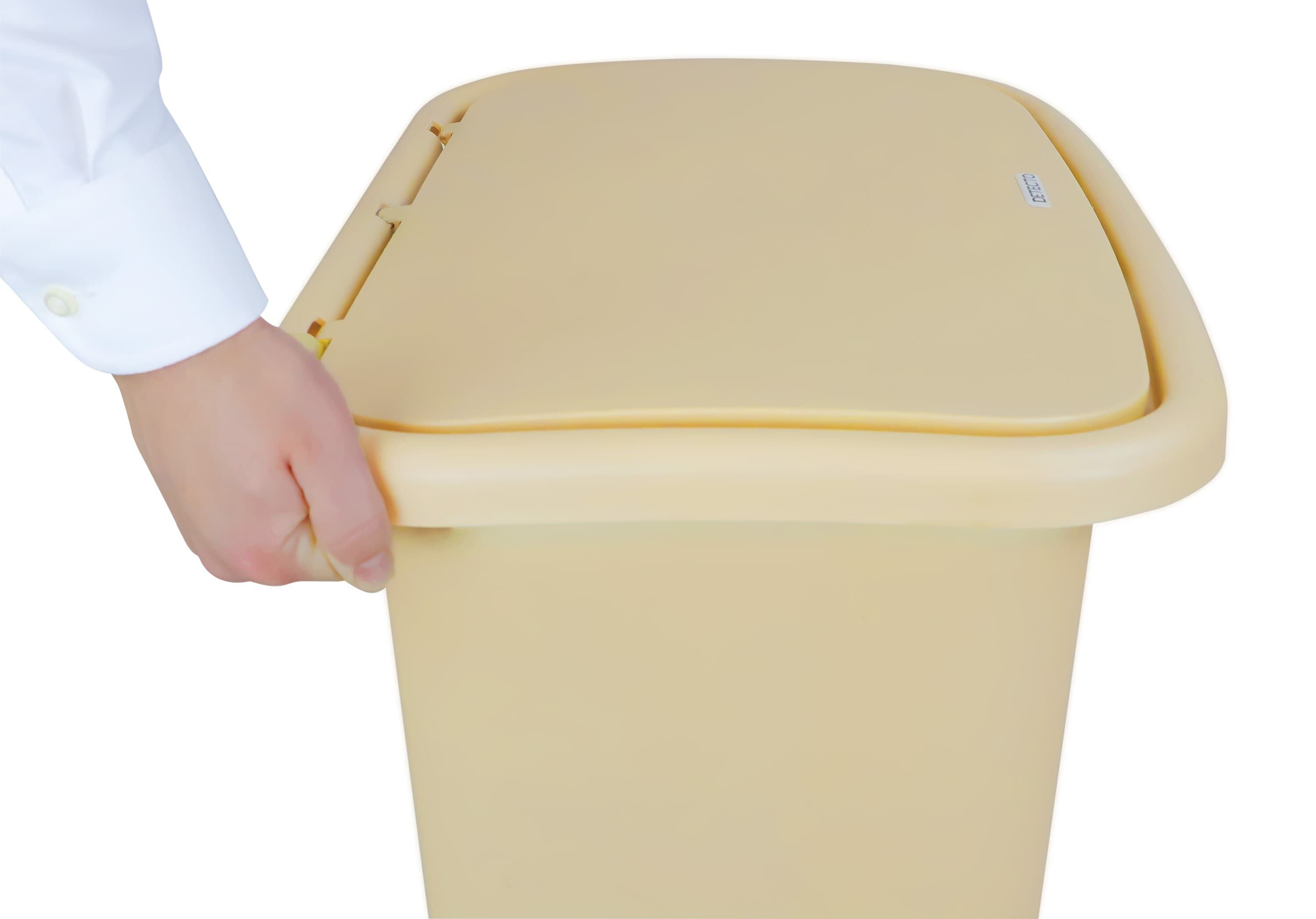 Waste Mate Plastic Waste Receptacle, 18 Gallon, Beige thumbnail 2