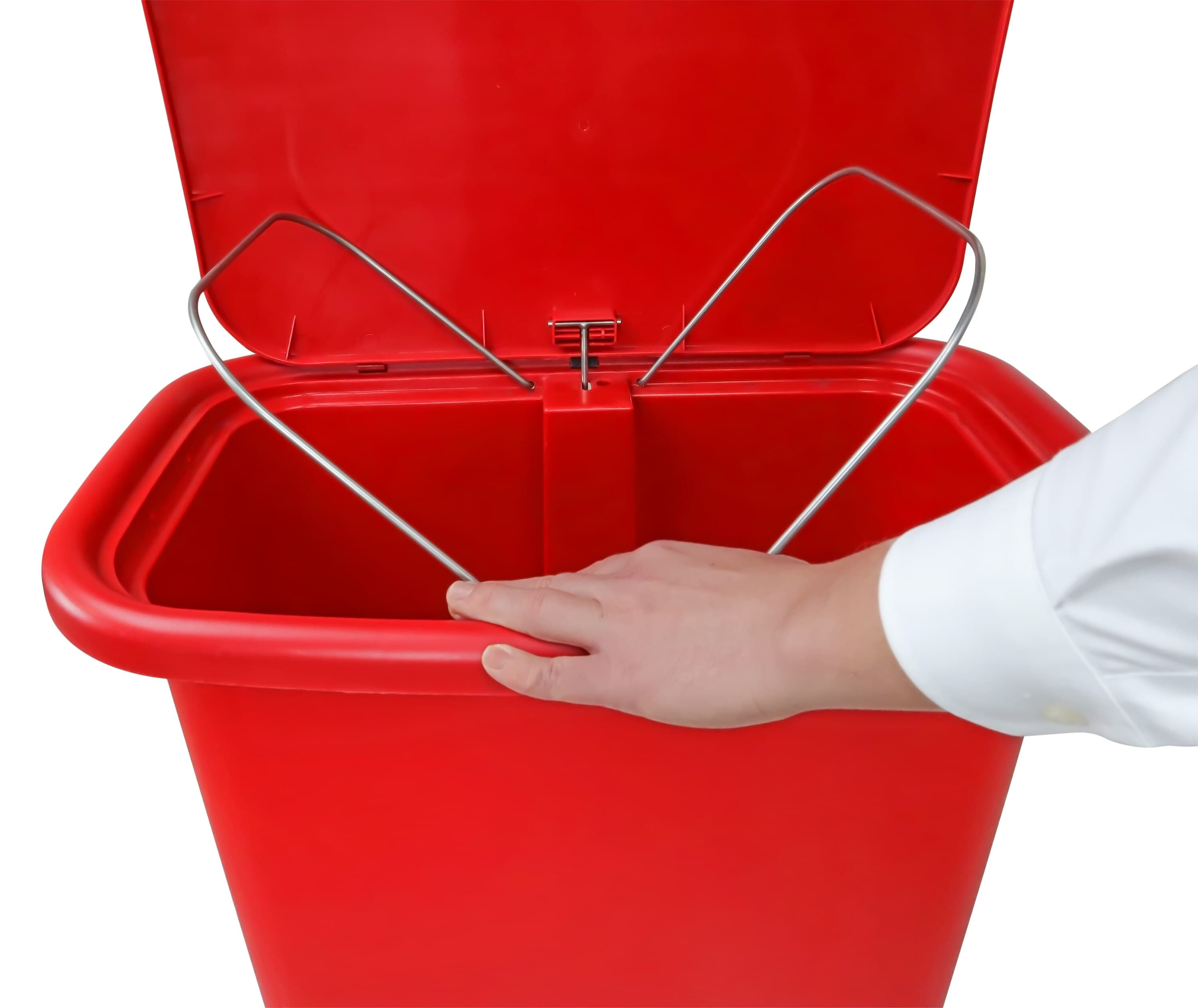 Waste Mate Waste Receptacle, 24 Gallon, Red, Each thumbnail 3