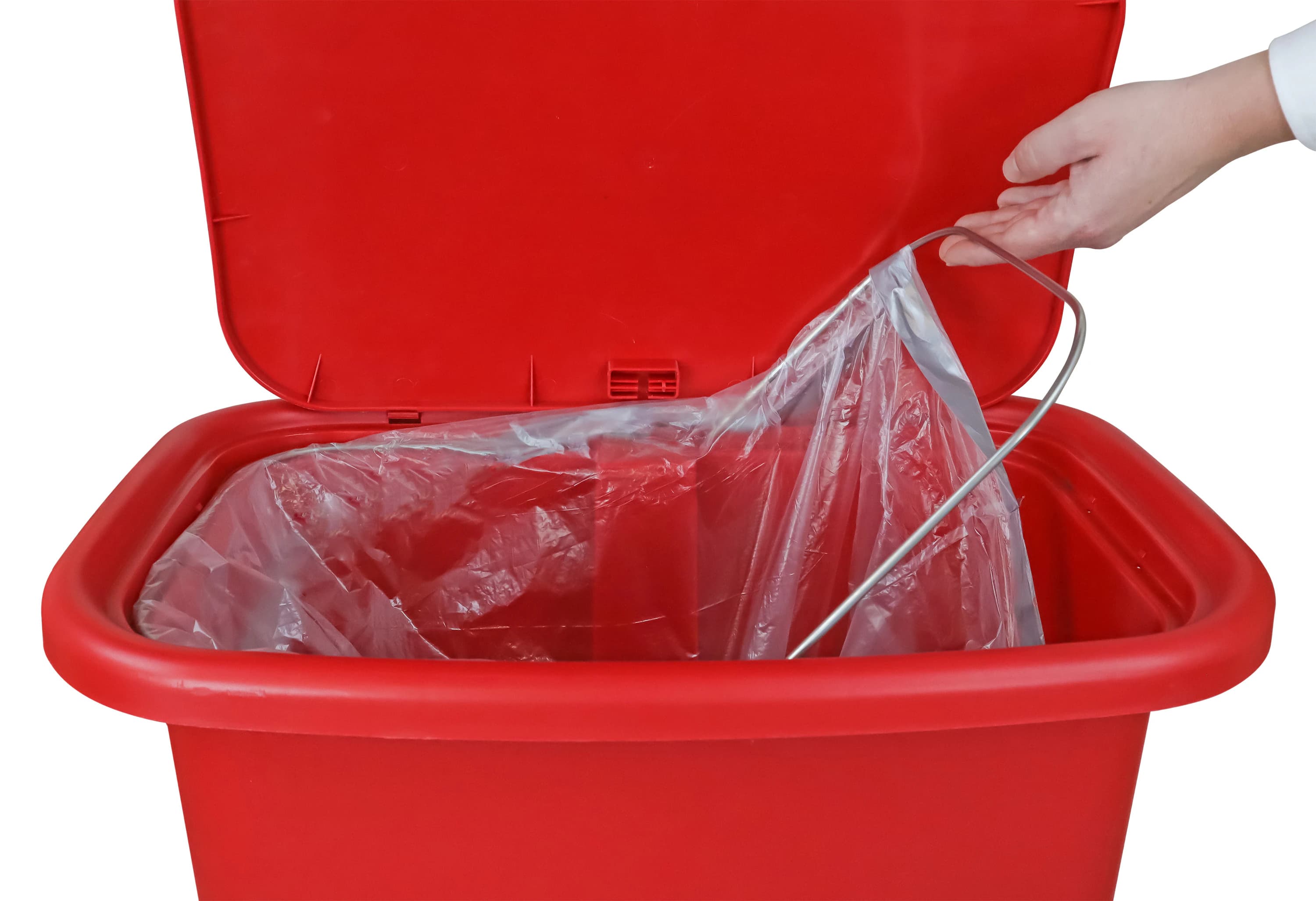 Waste Mate Waste Receptacle, 24 Gallon, Red, Each thumbnail 4