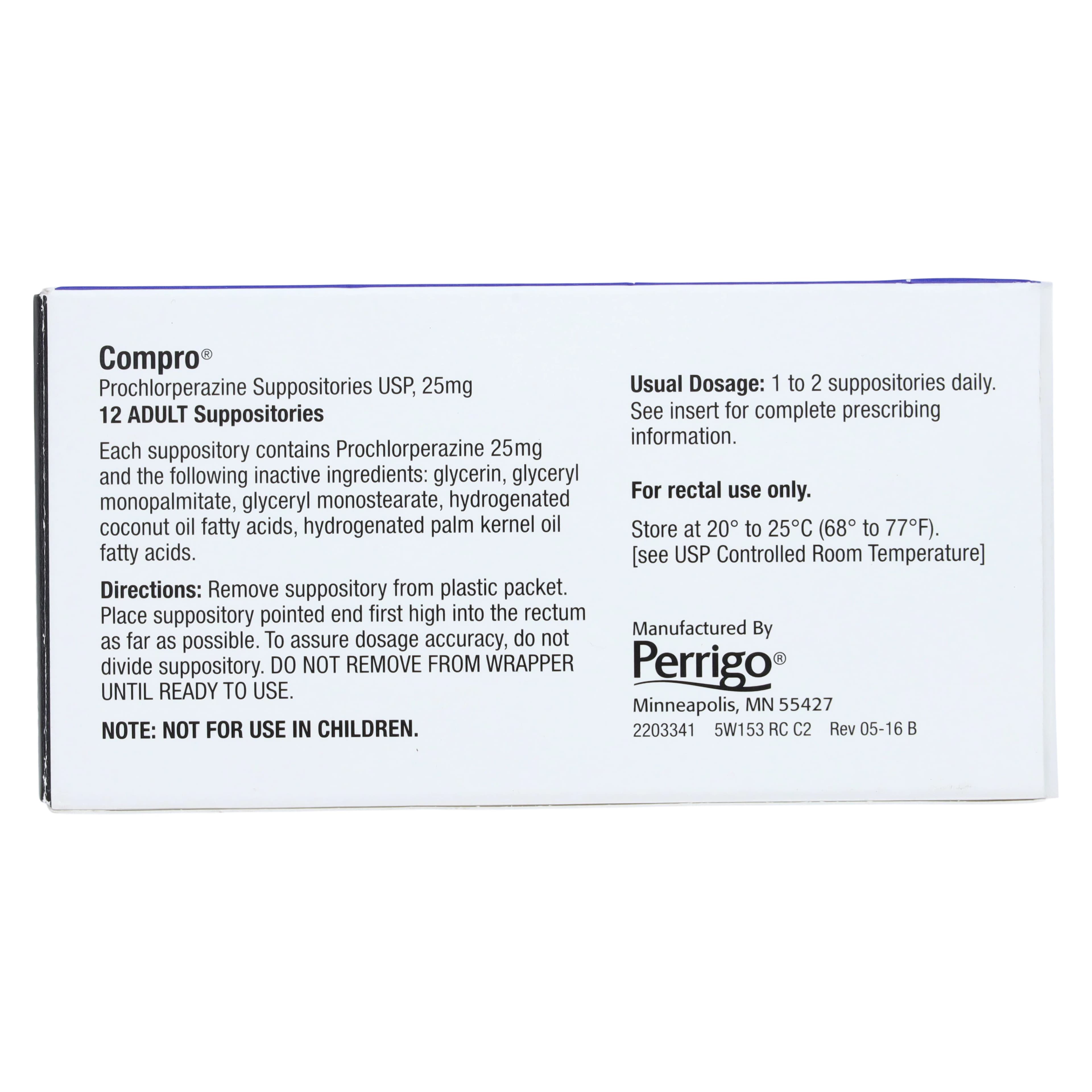 Prochlorperazine Rectal Suppositories, 25mg, 12/Box thumbnail 3