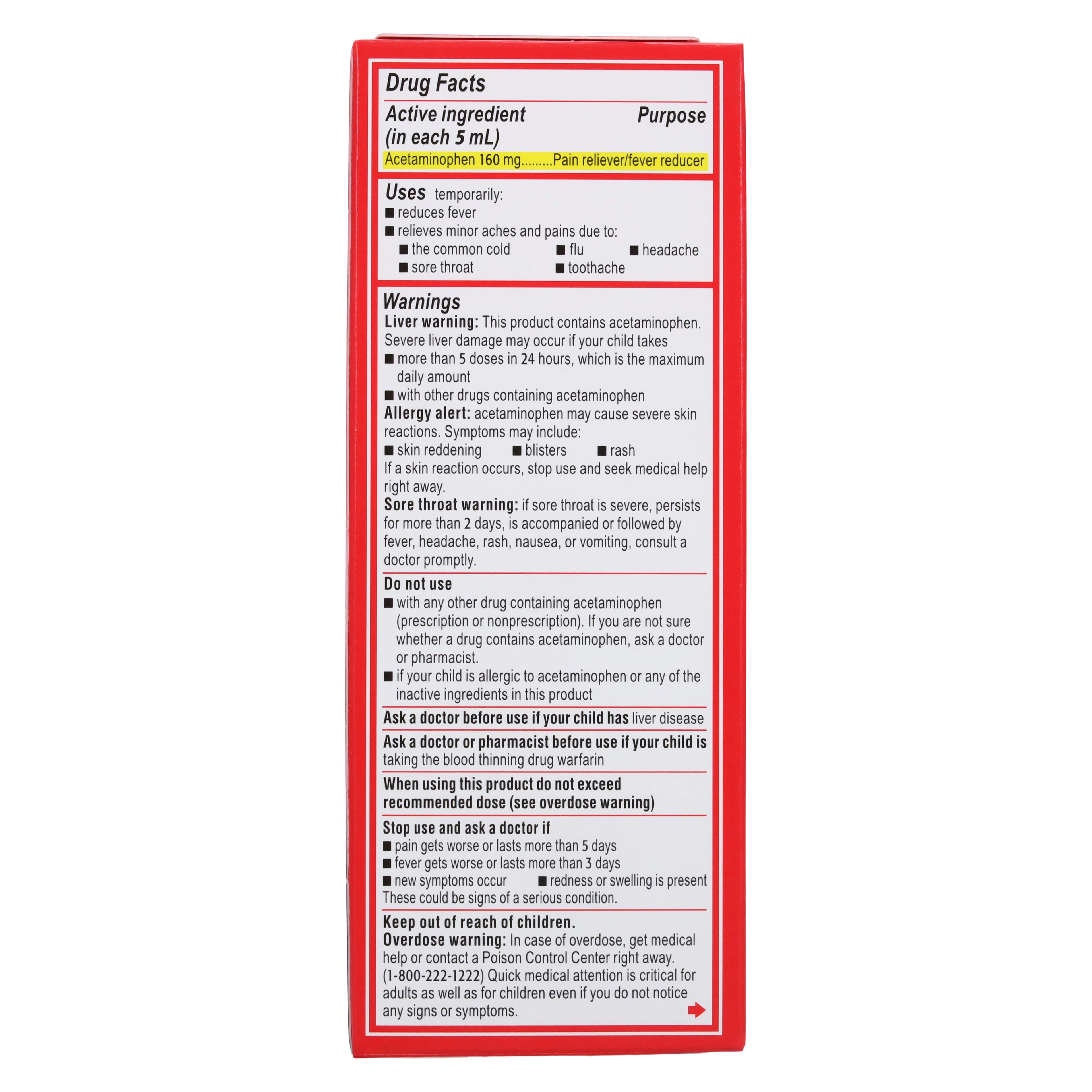 Tylenol Children's Acetaminophen Oral Suspension, Dye-Free Cherry, 4 oz Bottle thumbnail 3