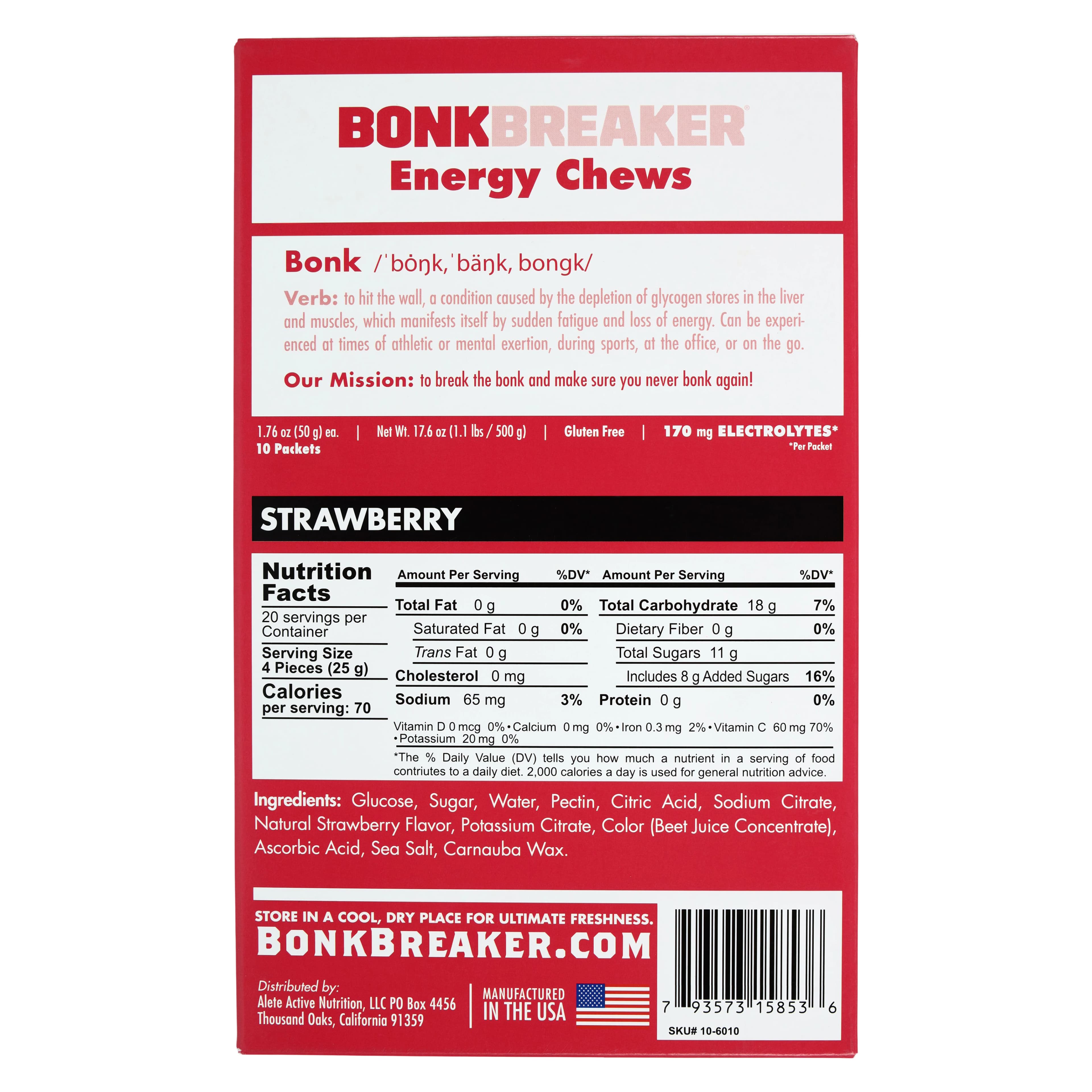 Bonk Breaker Energy Chews, Strawberry, 10 Count Carton thumbnail 7