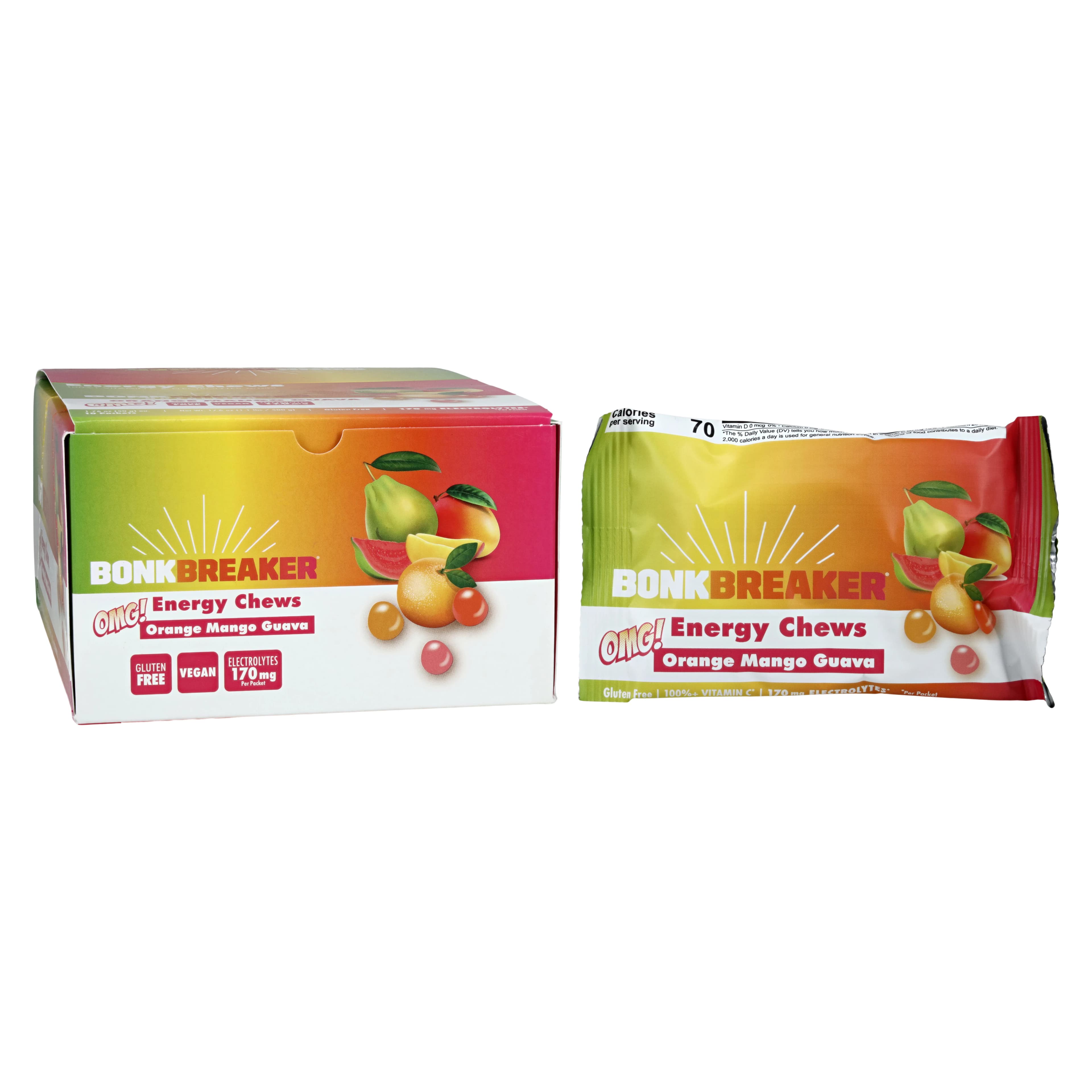 Bonk Breaker OMG! Energy Chews, Orange/Mango/Guava, 10 Count Carton - Bonk Breaker OMG! Energy Chews - Image 1