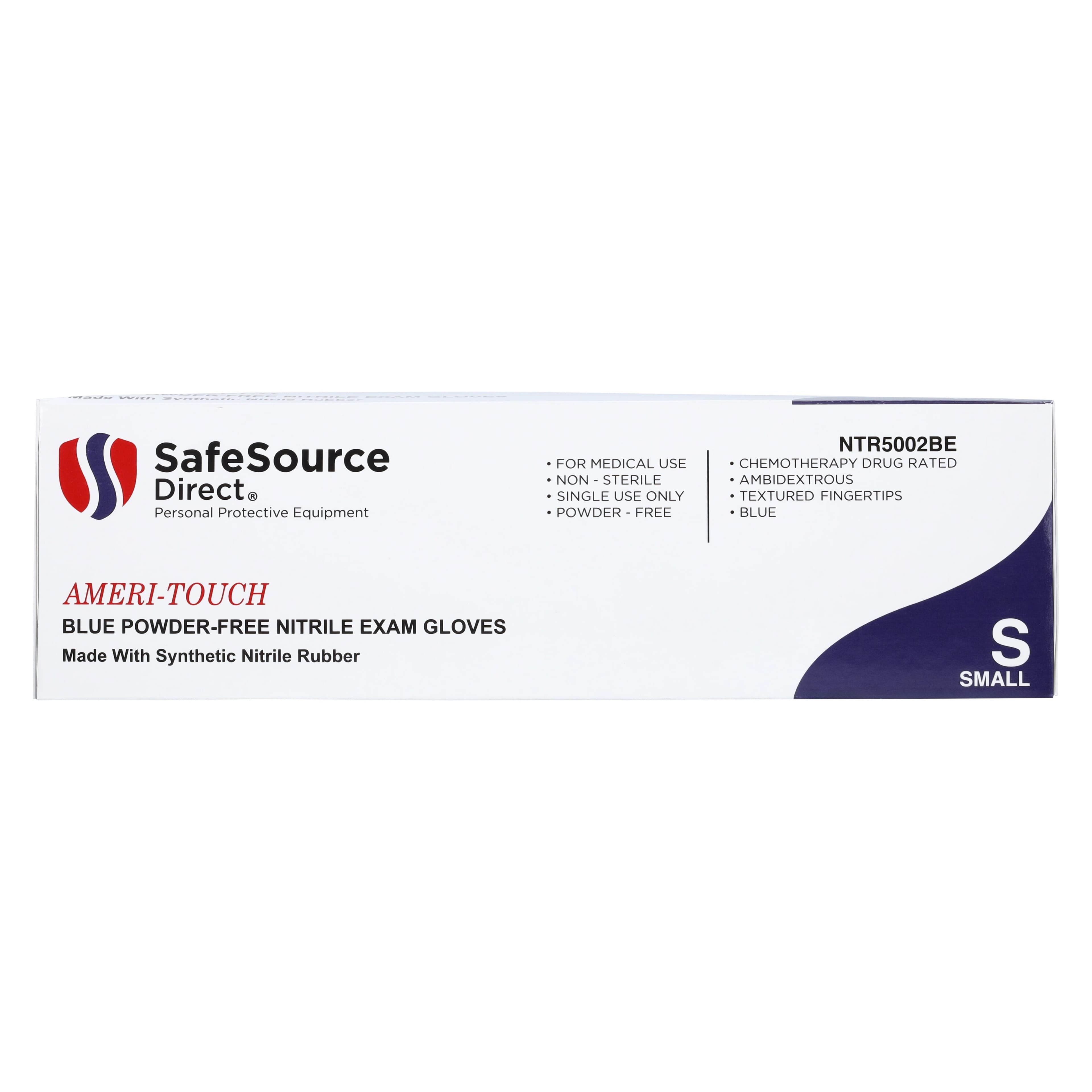 SafeSource Direct Nitrile Exam Gloves, Chemo Rated, Small, Blue, Non-Sterile, 1000/Case thumbnail 5