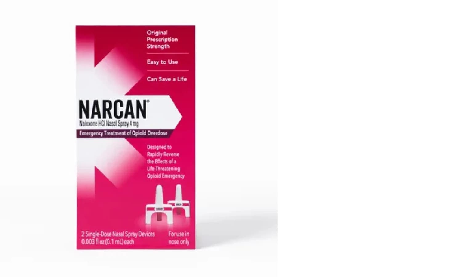Narcan OTC Nasal Spray, 4mg, Single Dose, 2/Package thumbnail 2