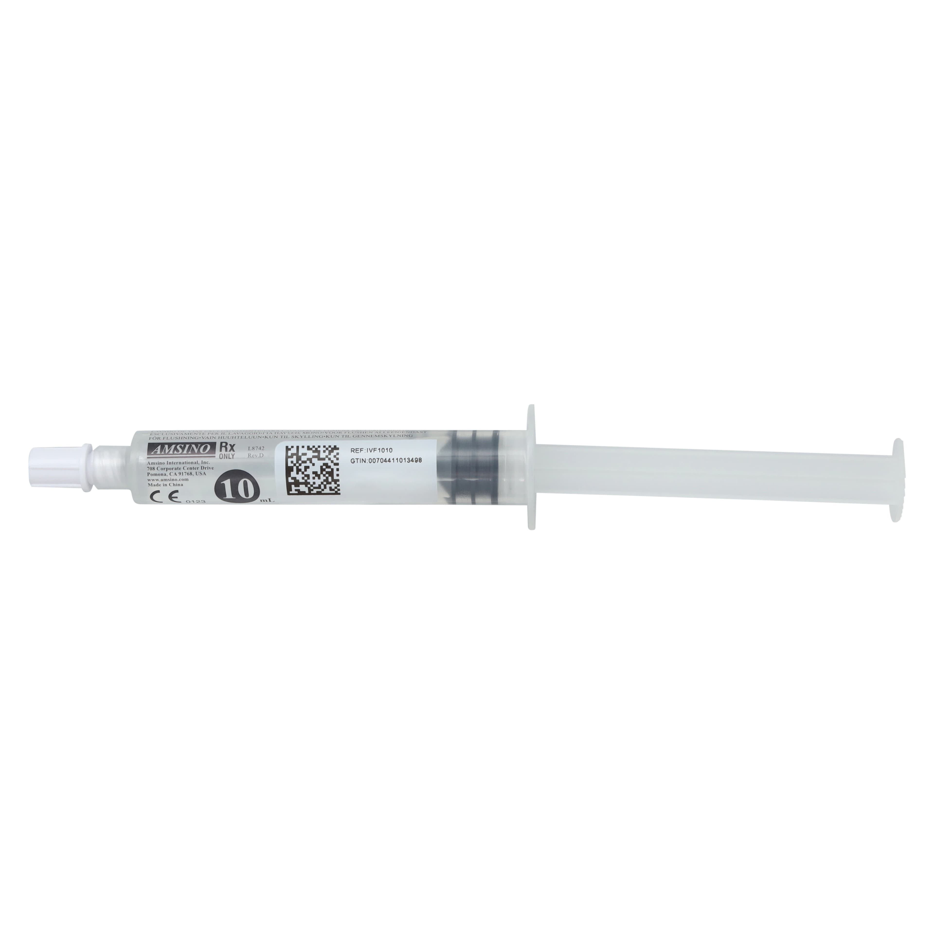 AmSafe Saline IV Flush Solution 0.9%, PICC/INS Standard Compliant, Prefilled Syringe, 10mL, 30/Box - AmSafe Saline Flush Syr 10ml - Image 1