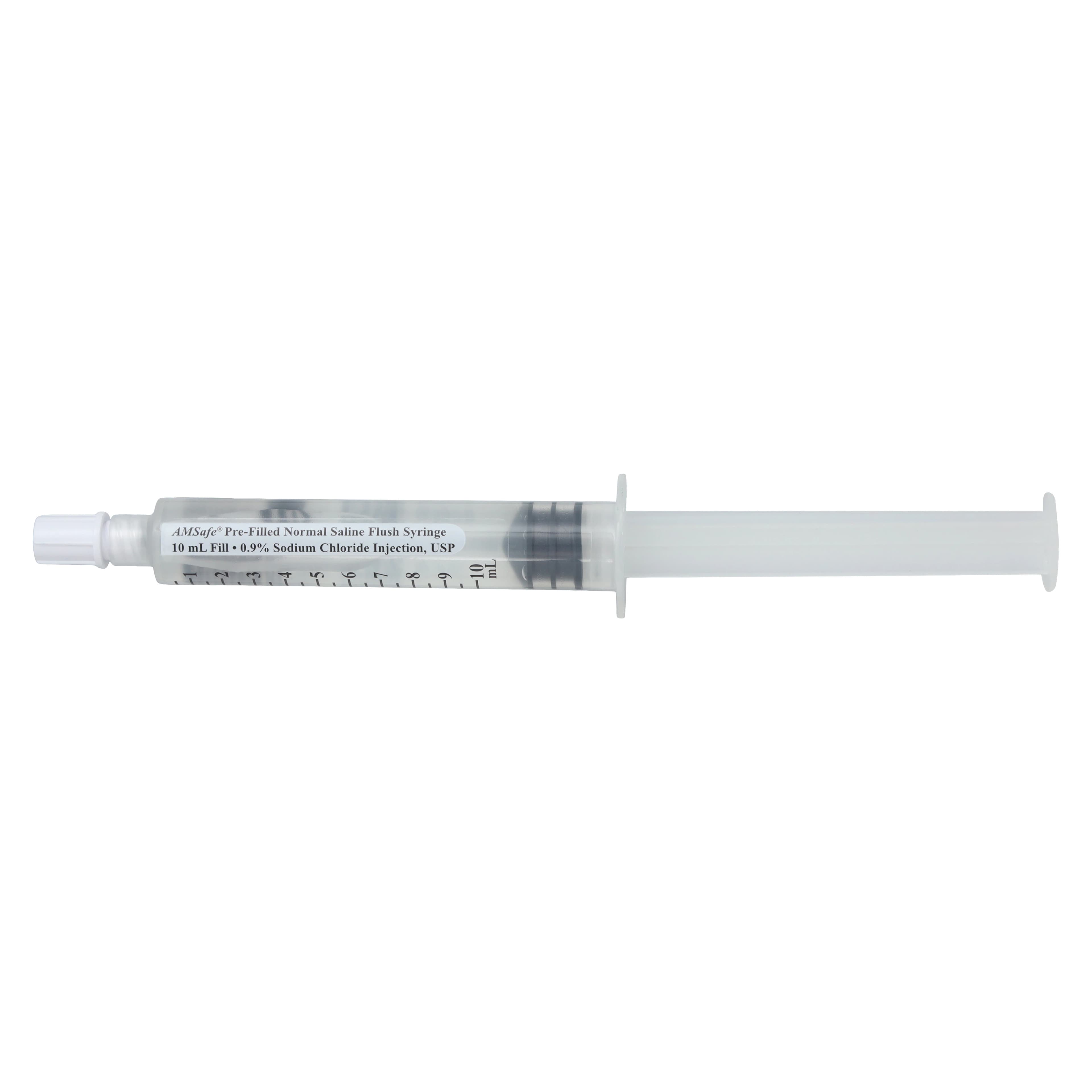 AmSafe Saline IV Flush Solution 0.9%, PICC/INS Standard Compliant, Prefilled Syringe, 10mL, 30/Box thumbnail 2