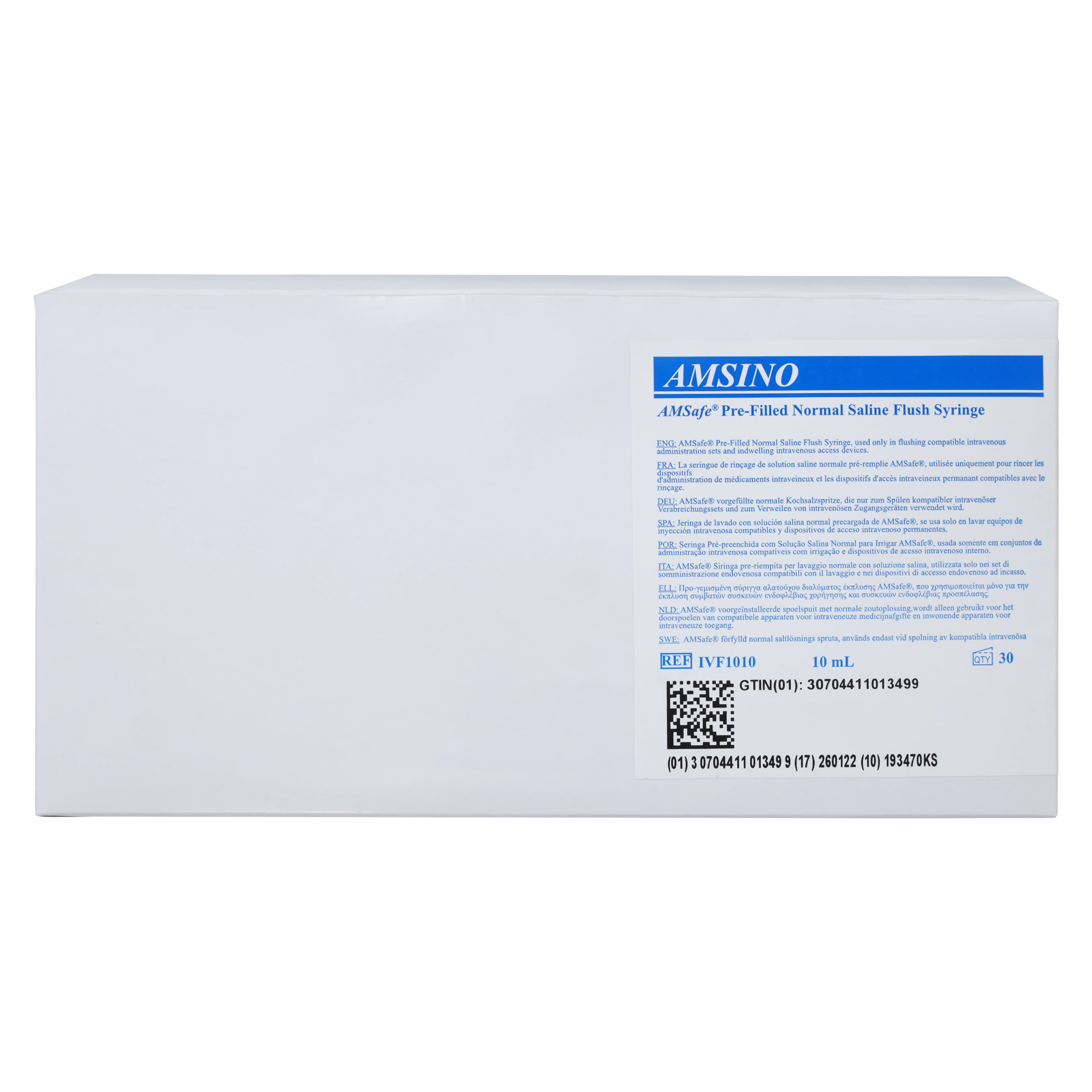 AmSafe Saline IV Flush Solution 0.9%, PICC/INS Standard Compliant, Prefilled Syringe, 10mL, 30/Box thumbnail 6