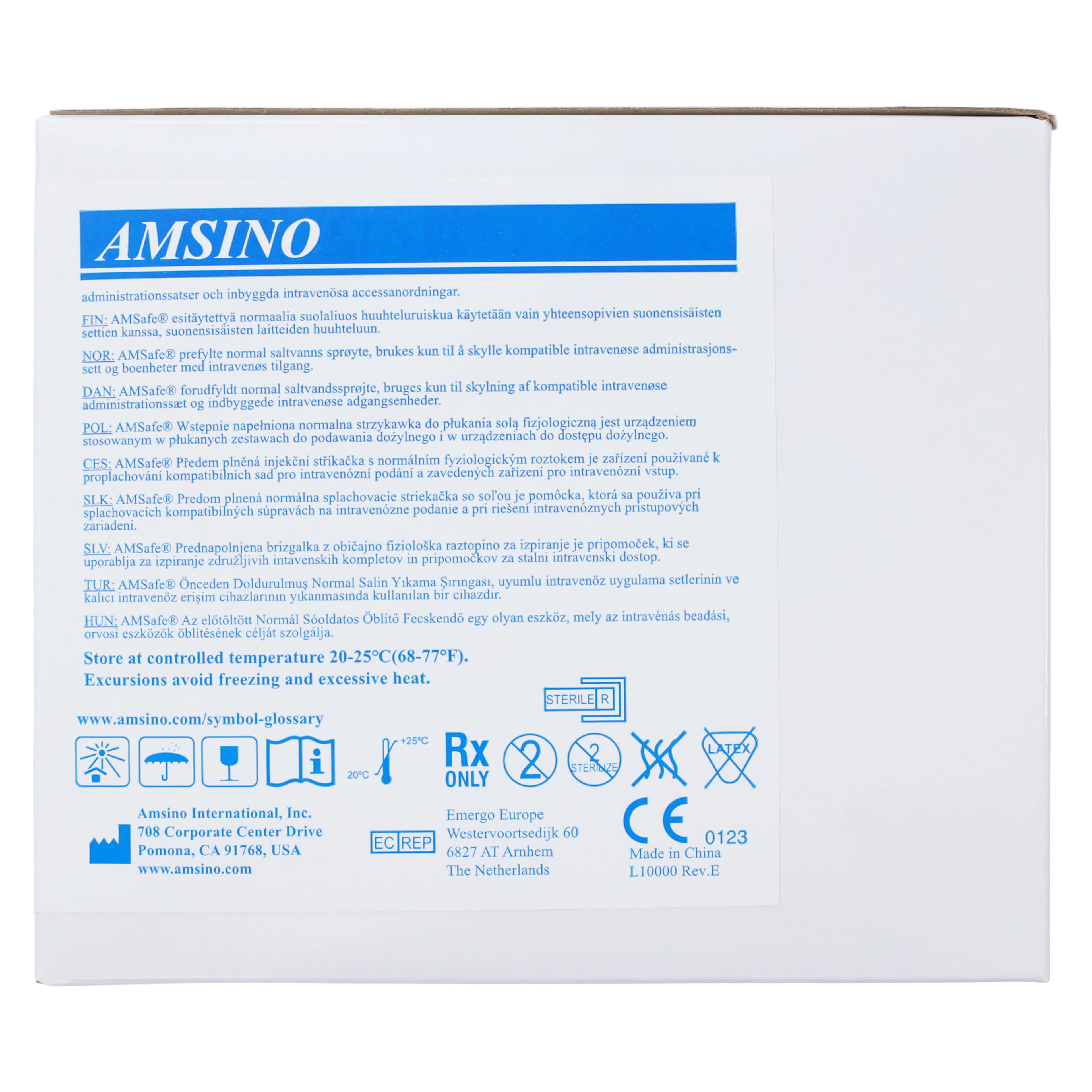 AmSafe Saline IV Flush Solution 0.9%, PICC/INS Standard Compliant, Prefilled Syringe, 10mL, 30/Box thumbnail 7