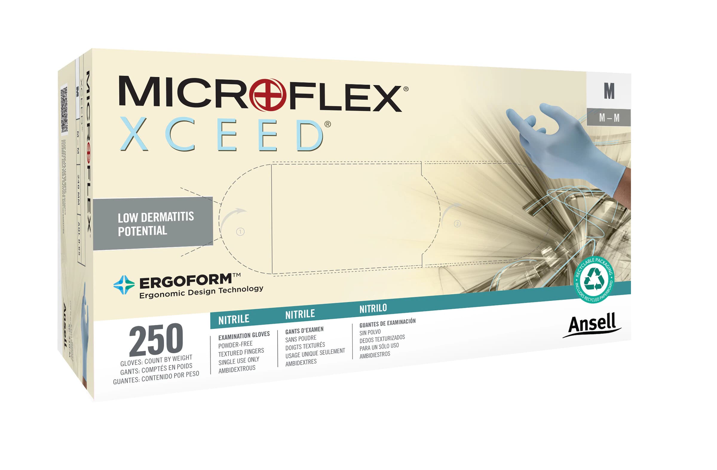 XCEED® Nitrile Examination Gloves, Powder Free, Latex Free, Non-Sterile, Extra Small, Blue, 250/Box, XC-310-XS - XCEED® Nitrile Examination Gloves – Powder Free, Latex Free, Blue, 250/Box - Extra Small - Image 1