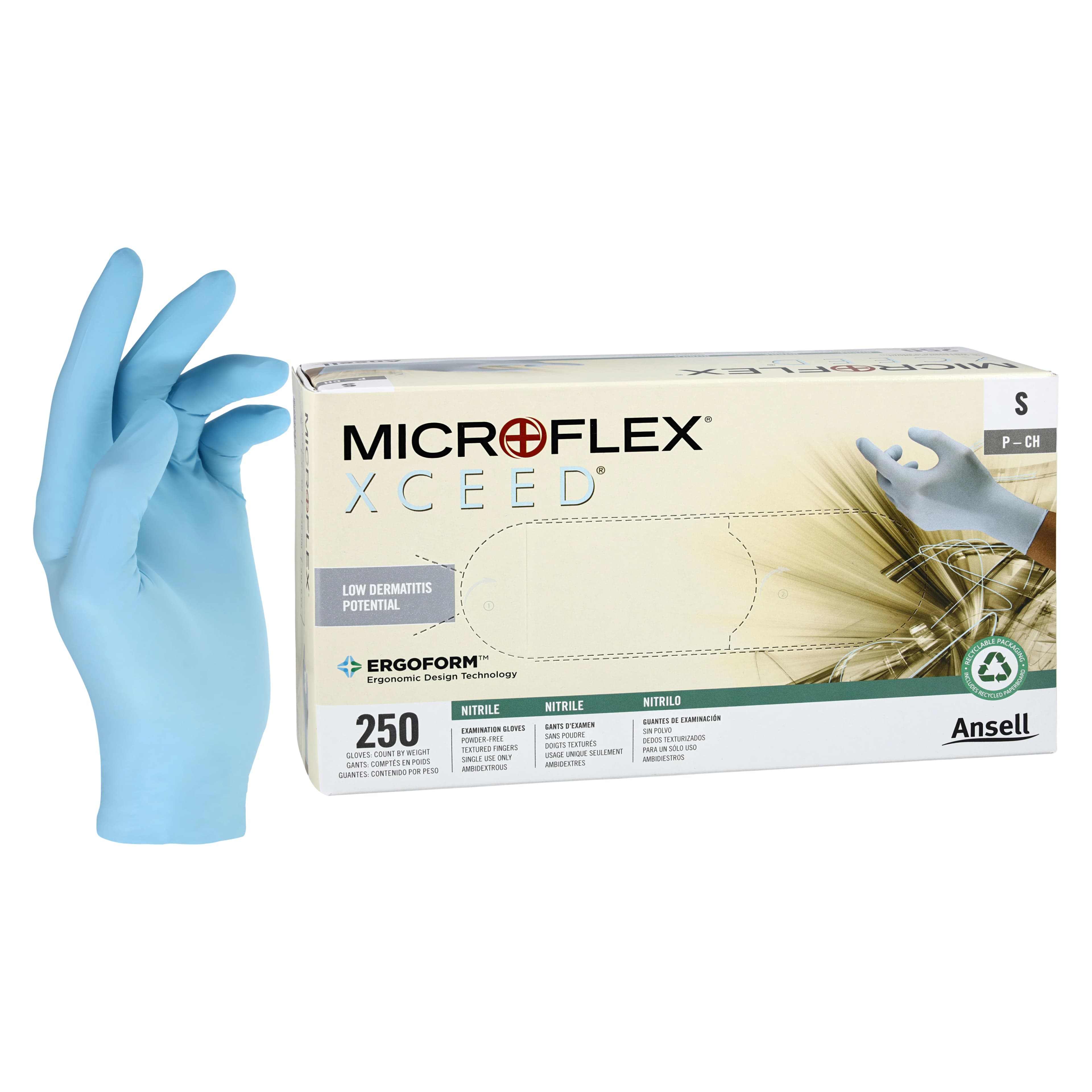 XCEED® Nitrile Examination Gloves, Powder Free, Latex Free, Non-Sterile, Small, Blue, 250/Box, XC-310-S - XCEED® Nitrile Examination Gloves – Powder Free, Latex Free, Blue, 250/Box - Small - Image 1