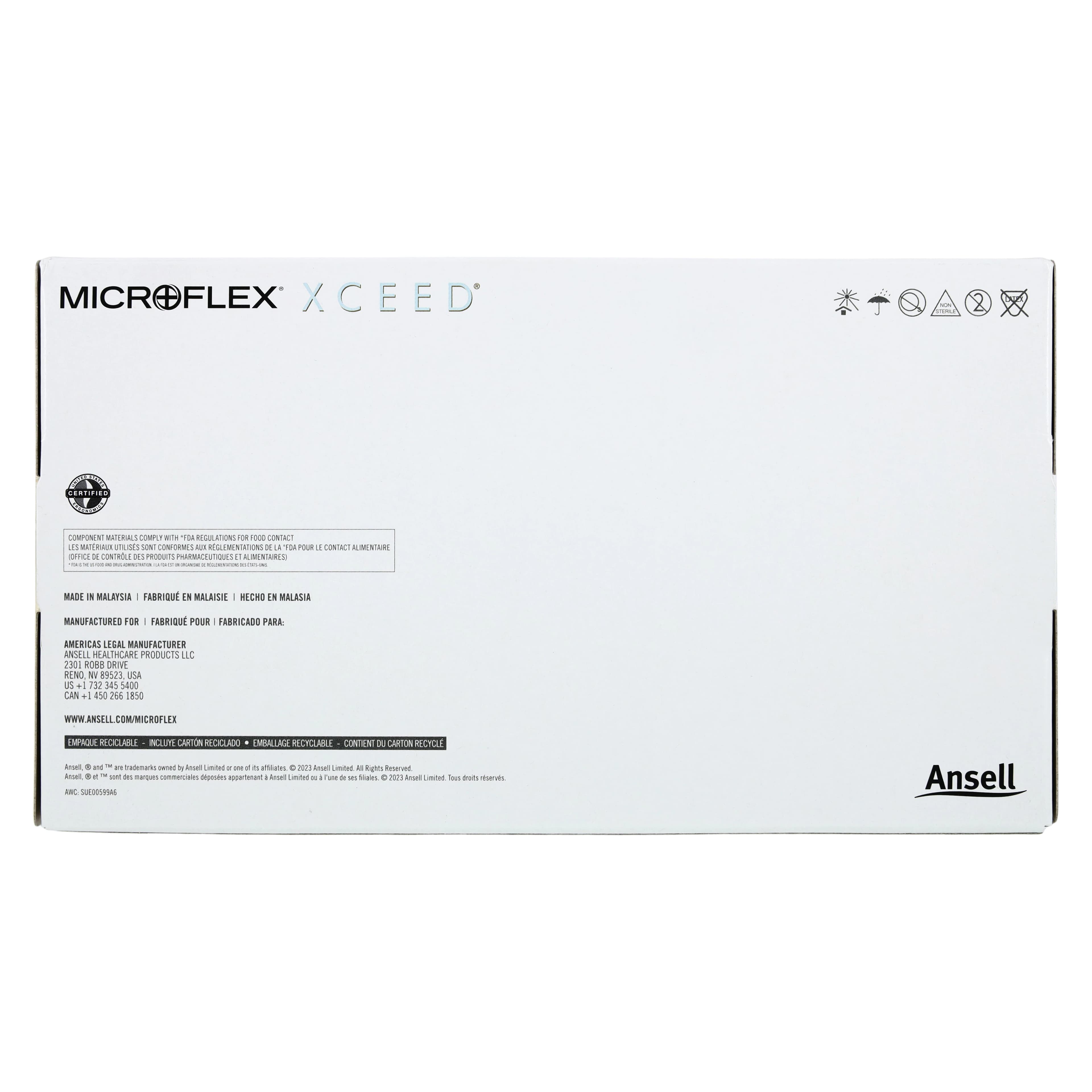 XCEED® Nitrile Examination Gloves, Powder Free, Latex Free, Non-Sterile, Small, Blue, 250/Box, XC-310-S thumbnail 6