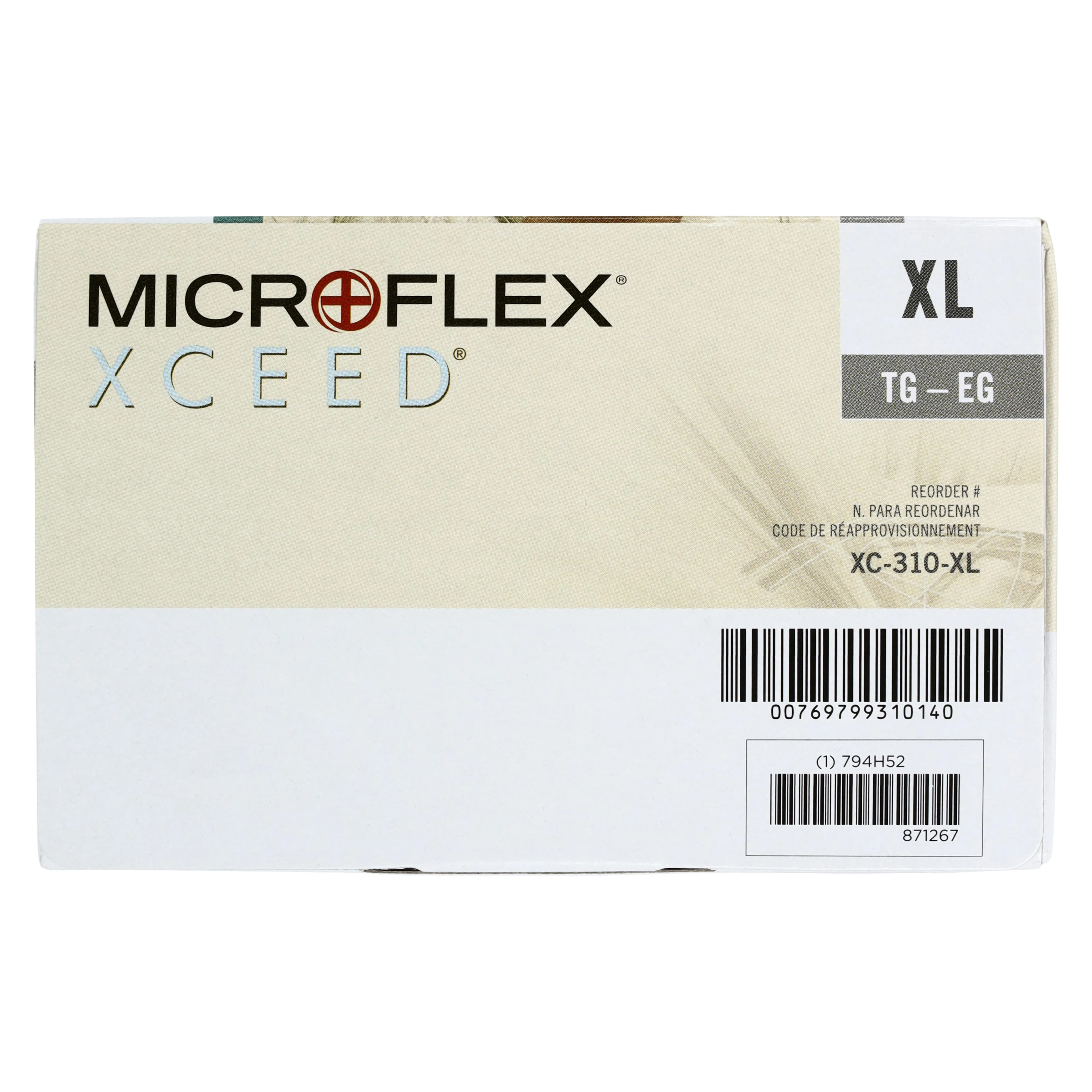 Microflex XCEED Nitrile Exam Gloves, Powder-Free, Non-Sterile, X-Large, Blue, Textured Fingertips, Beaded Cuff, 230/Box, XC-310-XL thumbnail 5