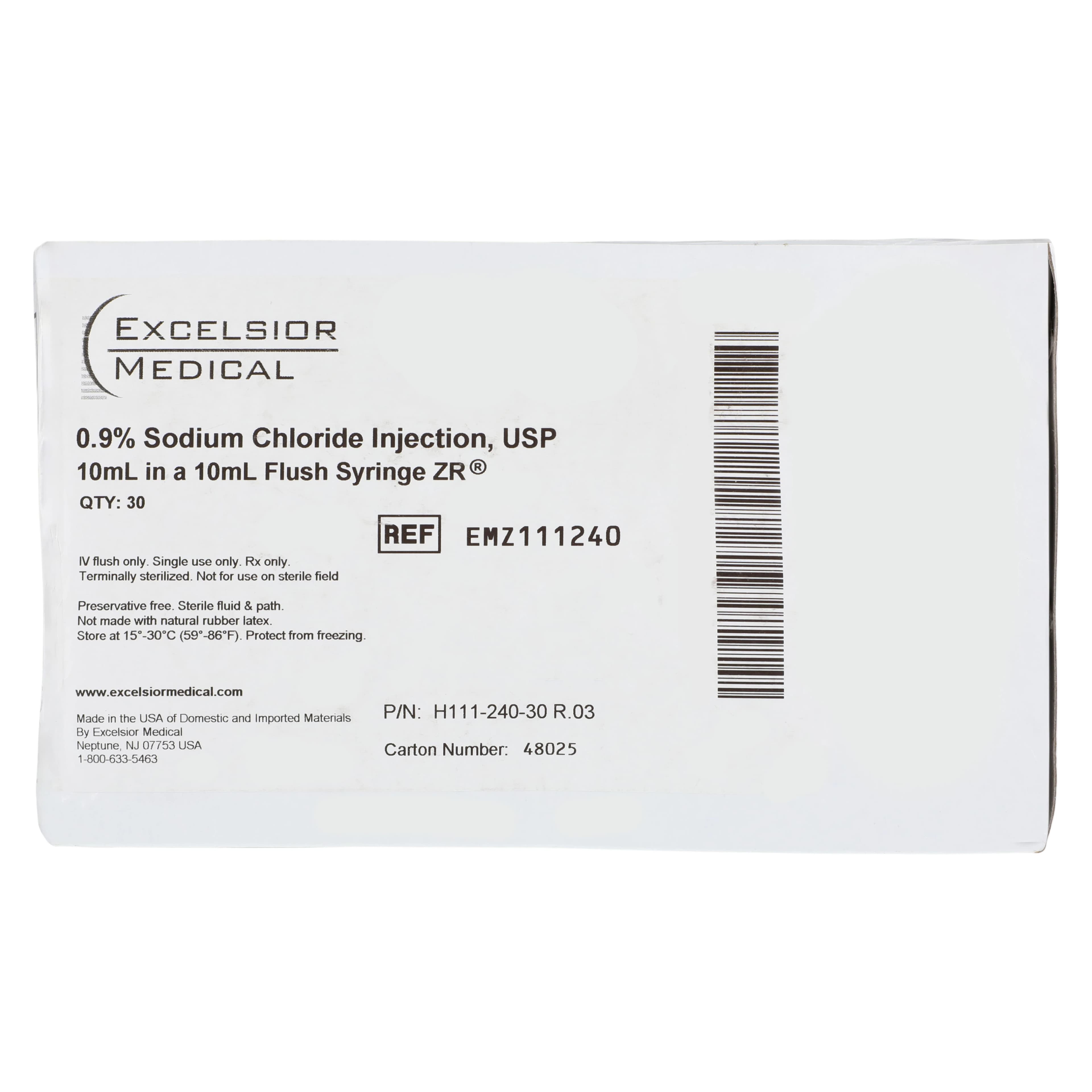 Medline Syringe IV Flush Solution, 10mL, Preservative Free, Prefilled Syringe, 3mL, 30/Package thumbnail 4
