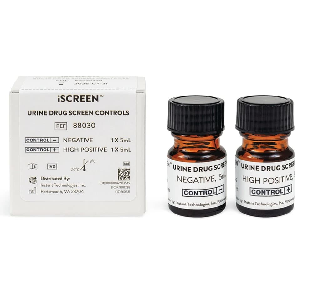 iScreen Urine Drug Controls, Drugs of Abuse High Positive/Negative Controls, 5 mL, 2 Bottles, 2/Box - iScreen Urine Drug Controls - Image 1