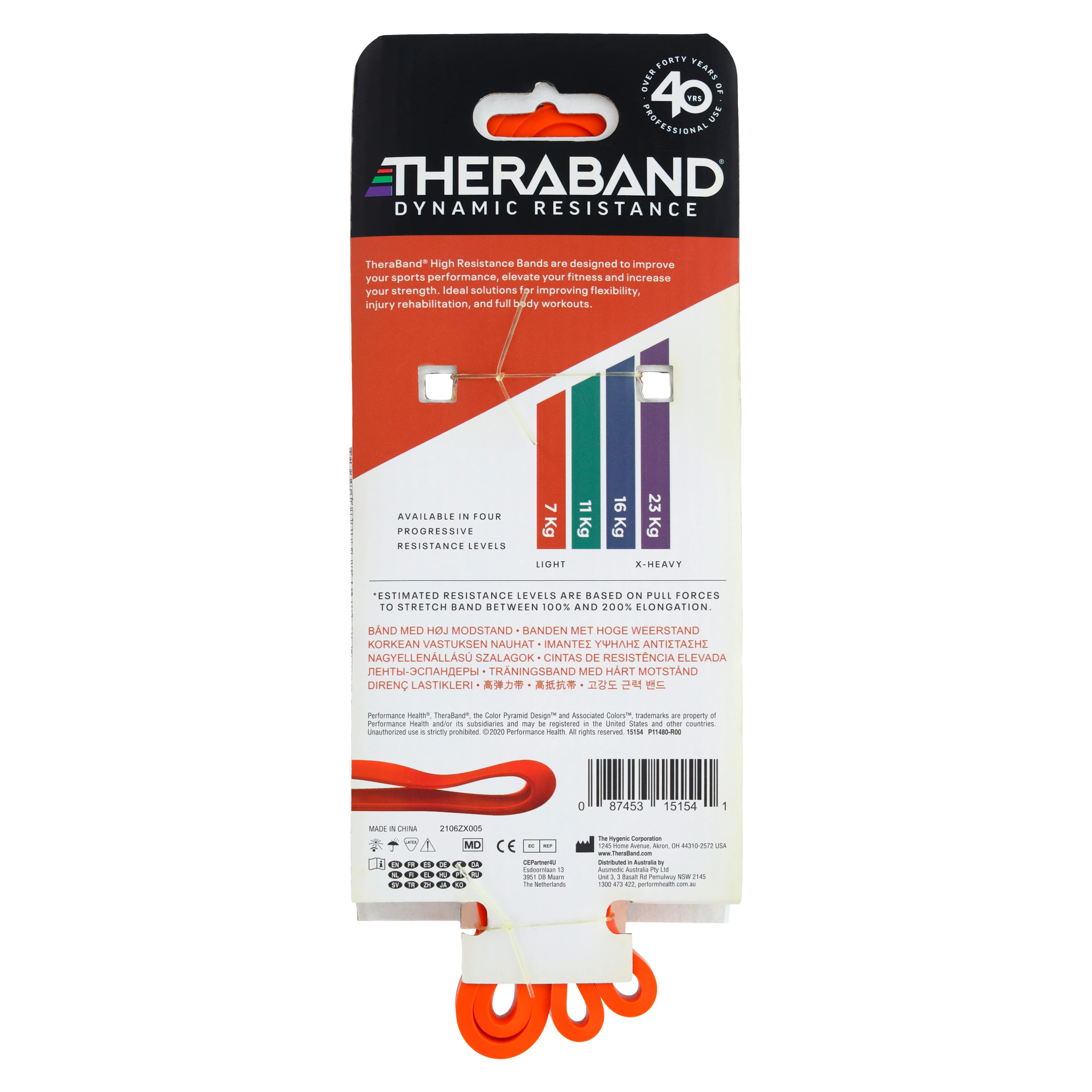 TheraBand High Resistance Exercise Band, 15 lbs, Red thumbnail 2