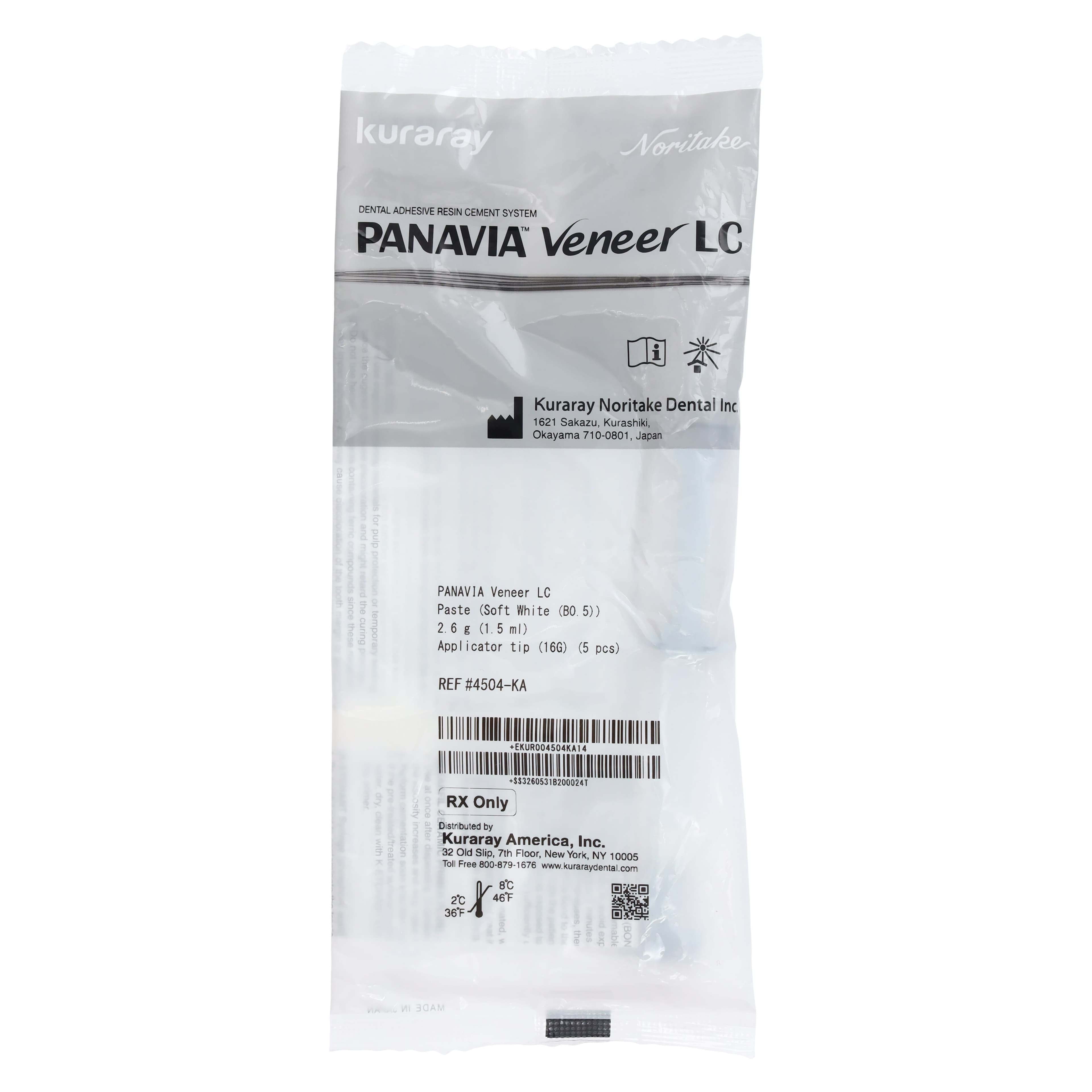 PANAVIA Veneer LC Paste Soft White B0.5, 1.5ml/2.6g Syringe with 5 Applicator Tips, 4504KA thumbnail 5