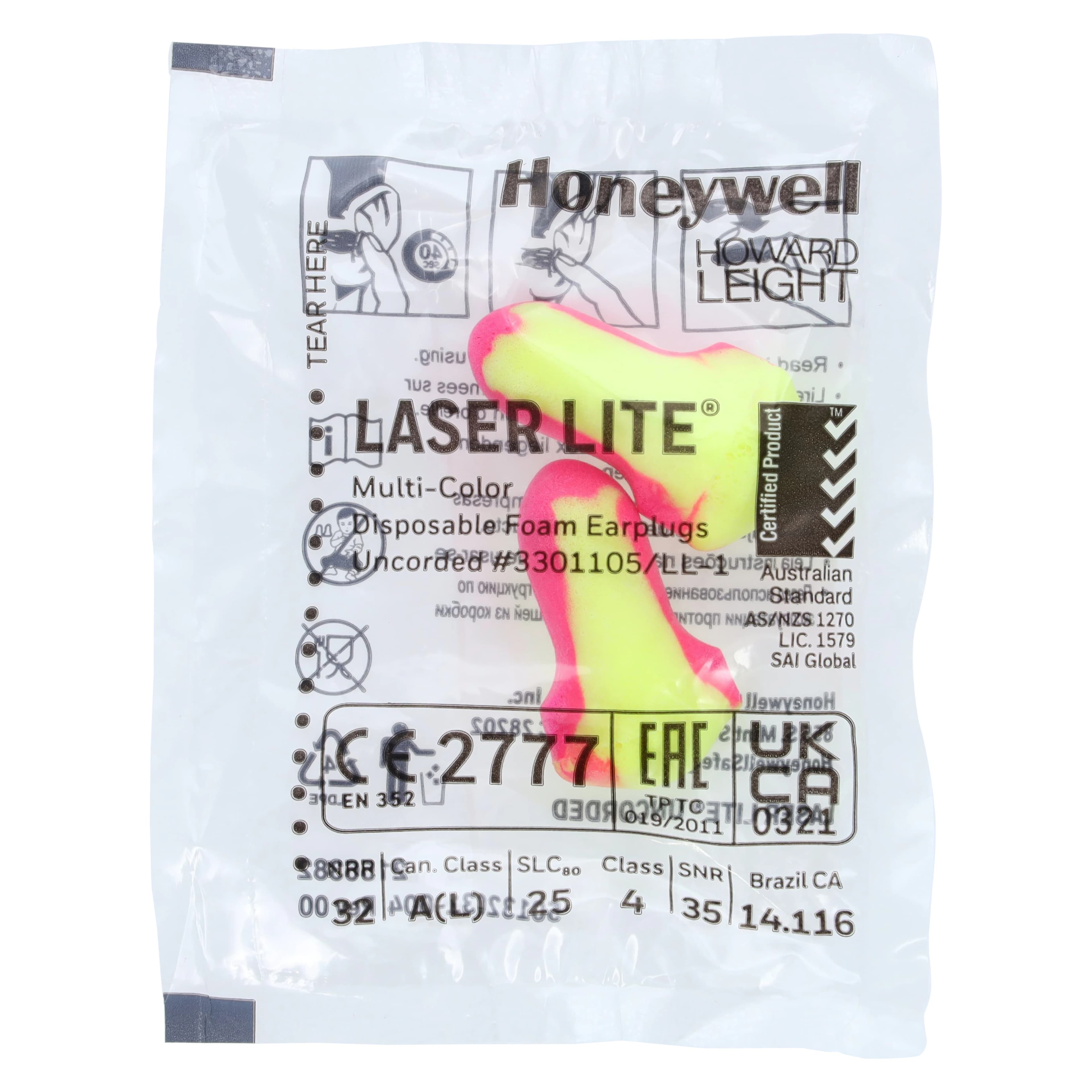 Honeywell Laser-Lite Uncorded Earplug, Foam, Disposable, 200/Box thumbnail 2