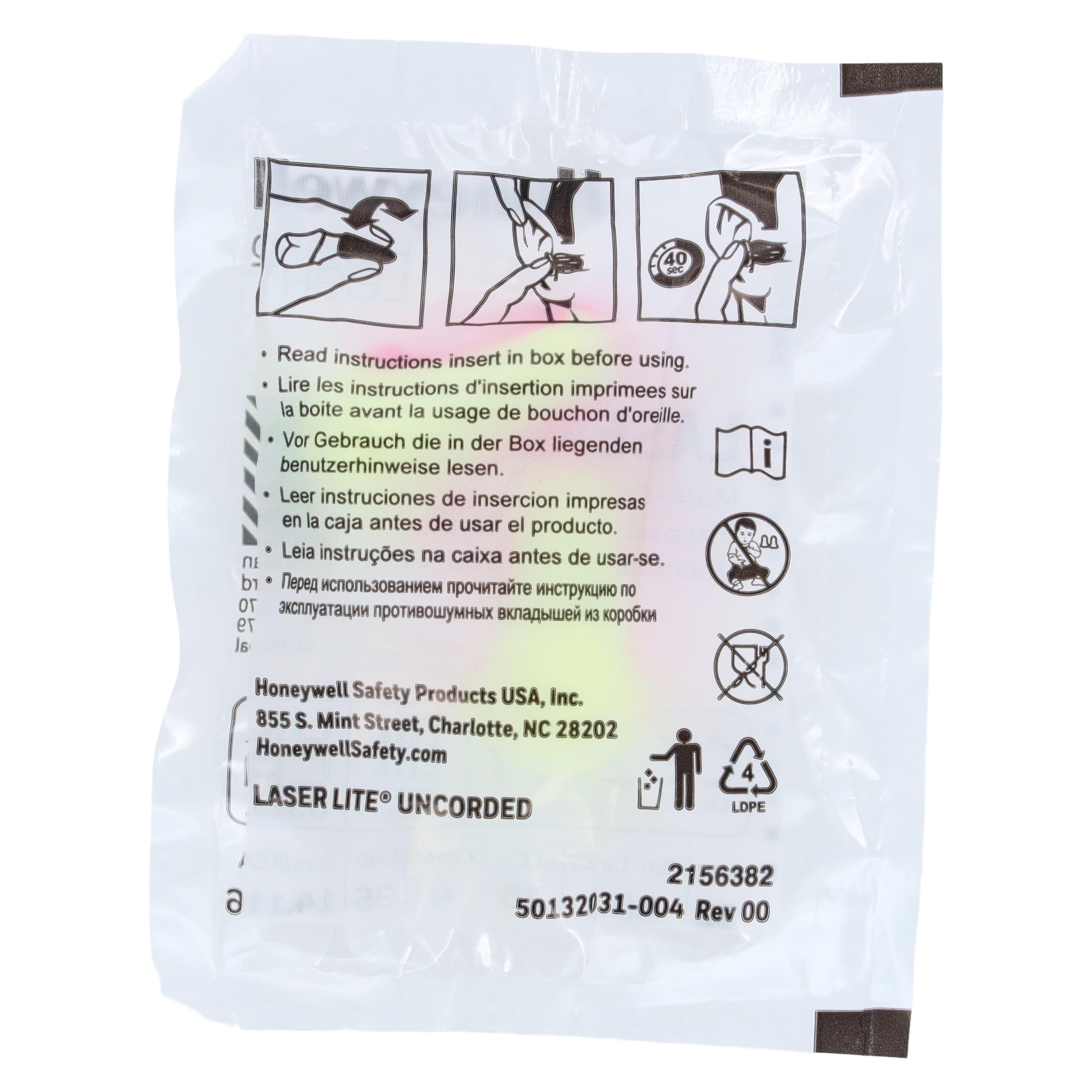 Honeywell Laser-Lite Uncorded Earplug, Foam, Disposable, 200/Box thumbnail 3