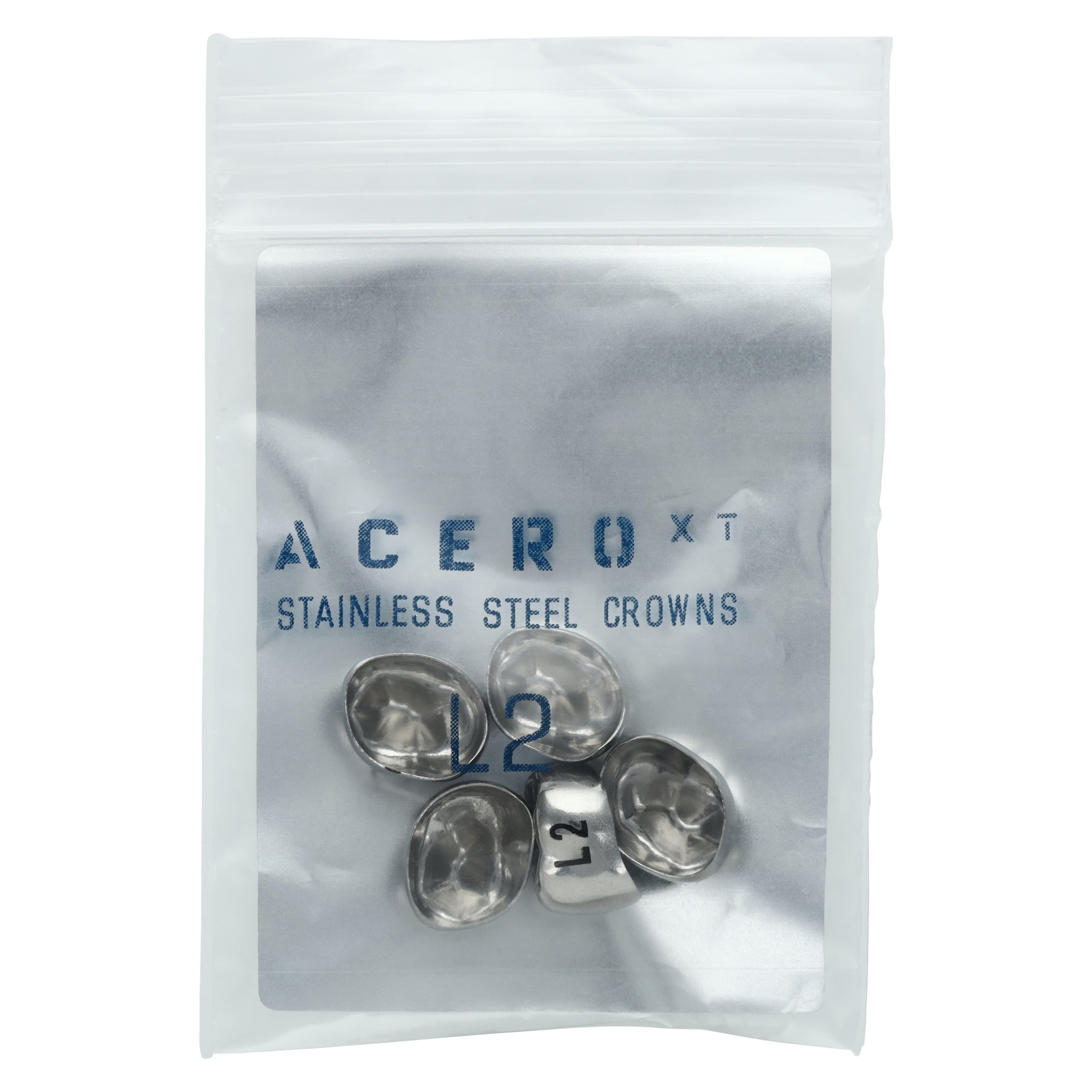 Acero XT Stainless Steel Crown, Lower Left Primary First Molar, Size 2, 5/Pack (D-LL-2) thumbnail 3