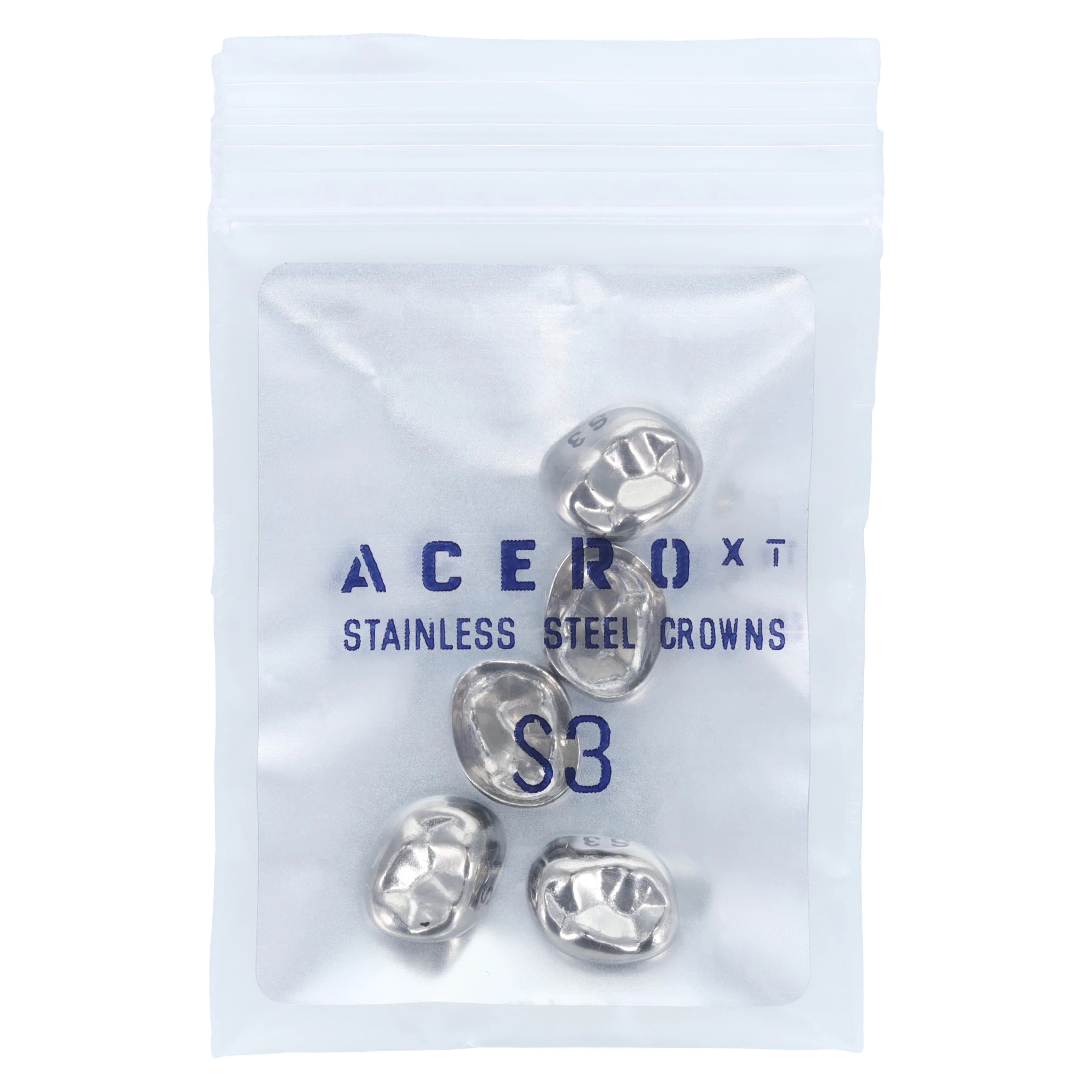 Acero XT Stainless Steel Crown, Lower Right Primary First Molar, Size 3, 5/Pack (D-LR-3) thumbnail 3