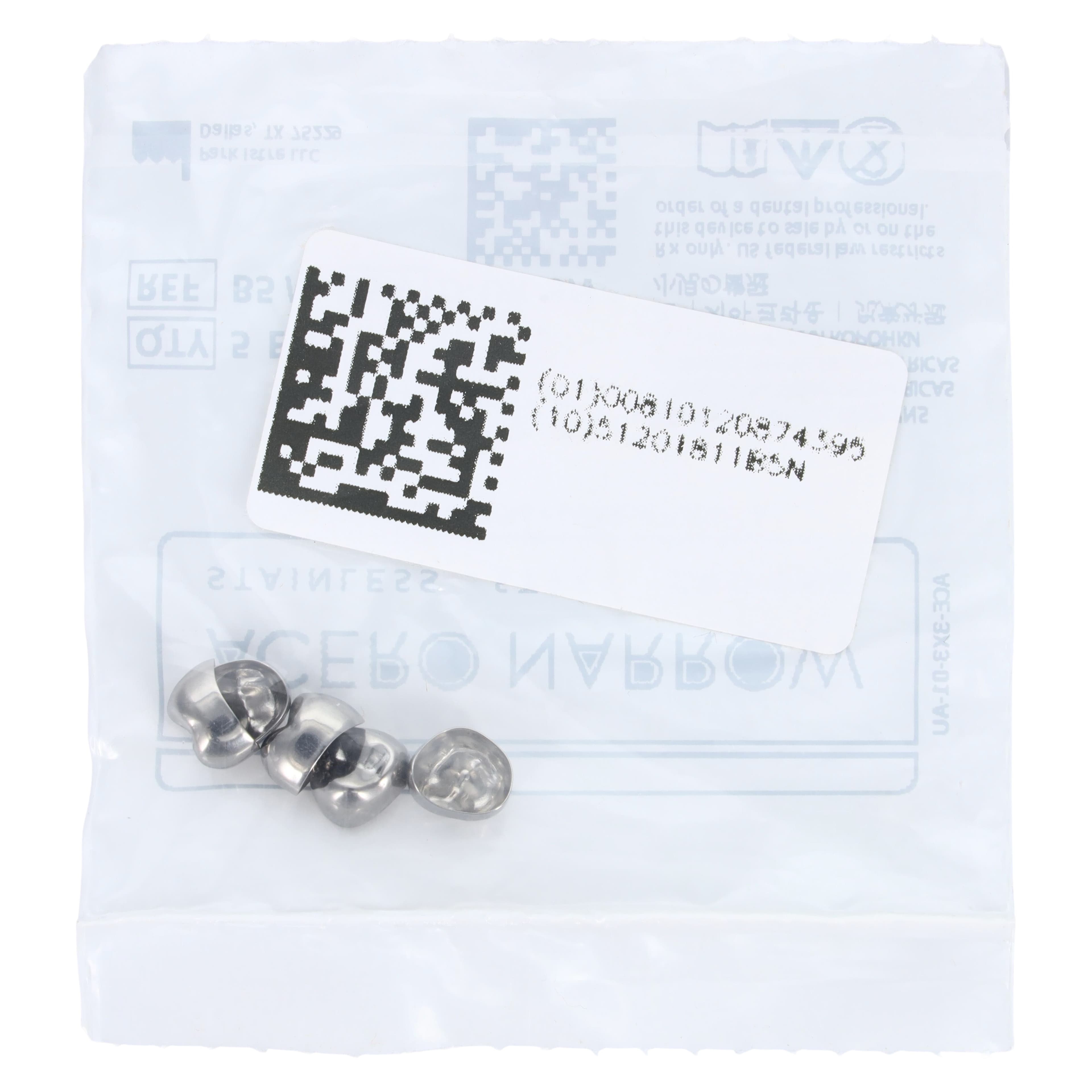 Acero Narrow Stainless Steel Crown, Upper Right Primary First Molar, Size 5 (B5), 5/Pack thumbnail 4