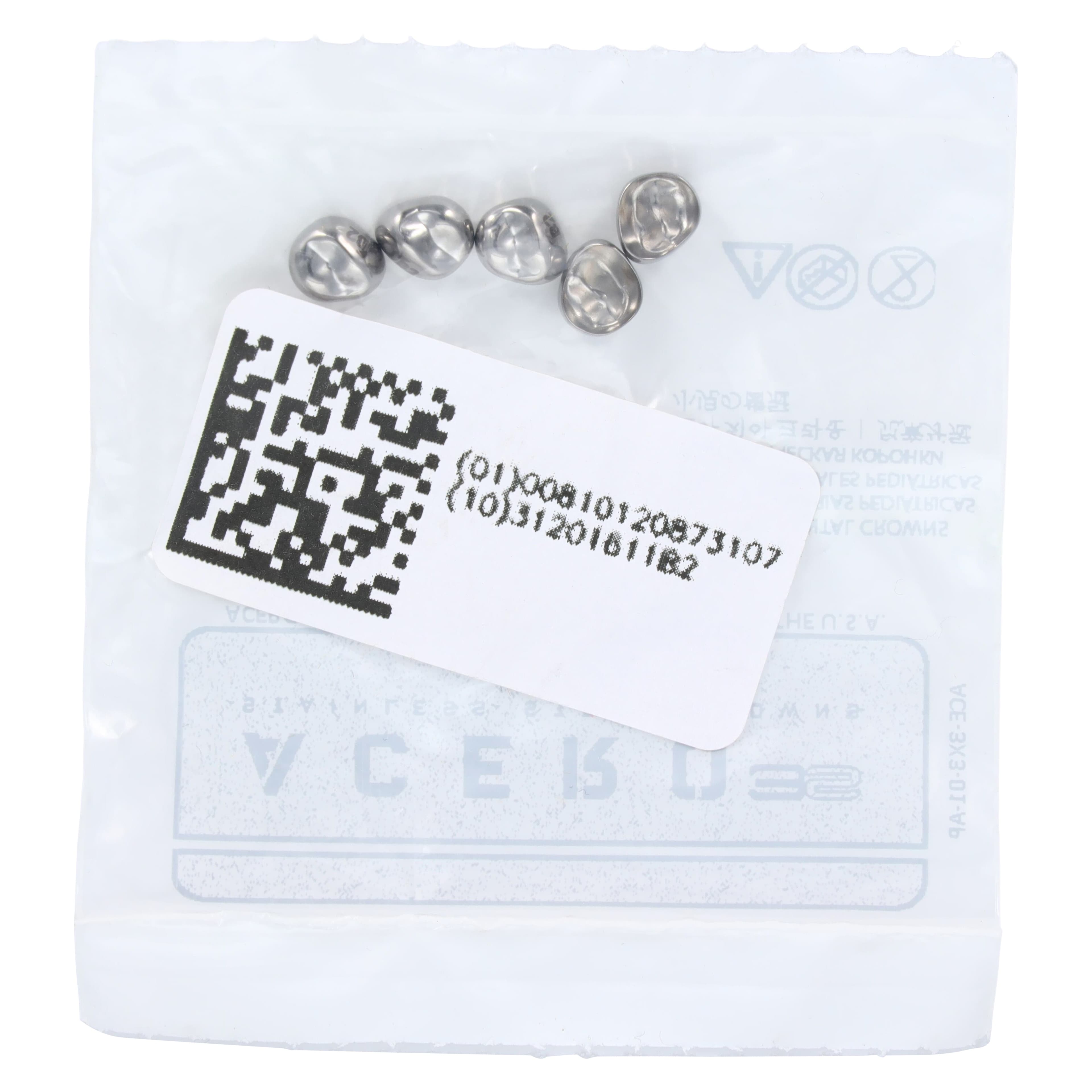 Acero 3S Primary Molar Stainless Steel Crown, Upper Right First Molar (Tooth B), Size 2, 5/Pack thumbnail 3