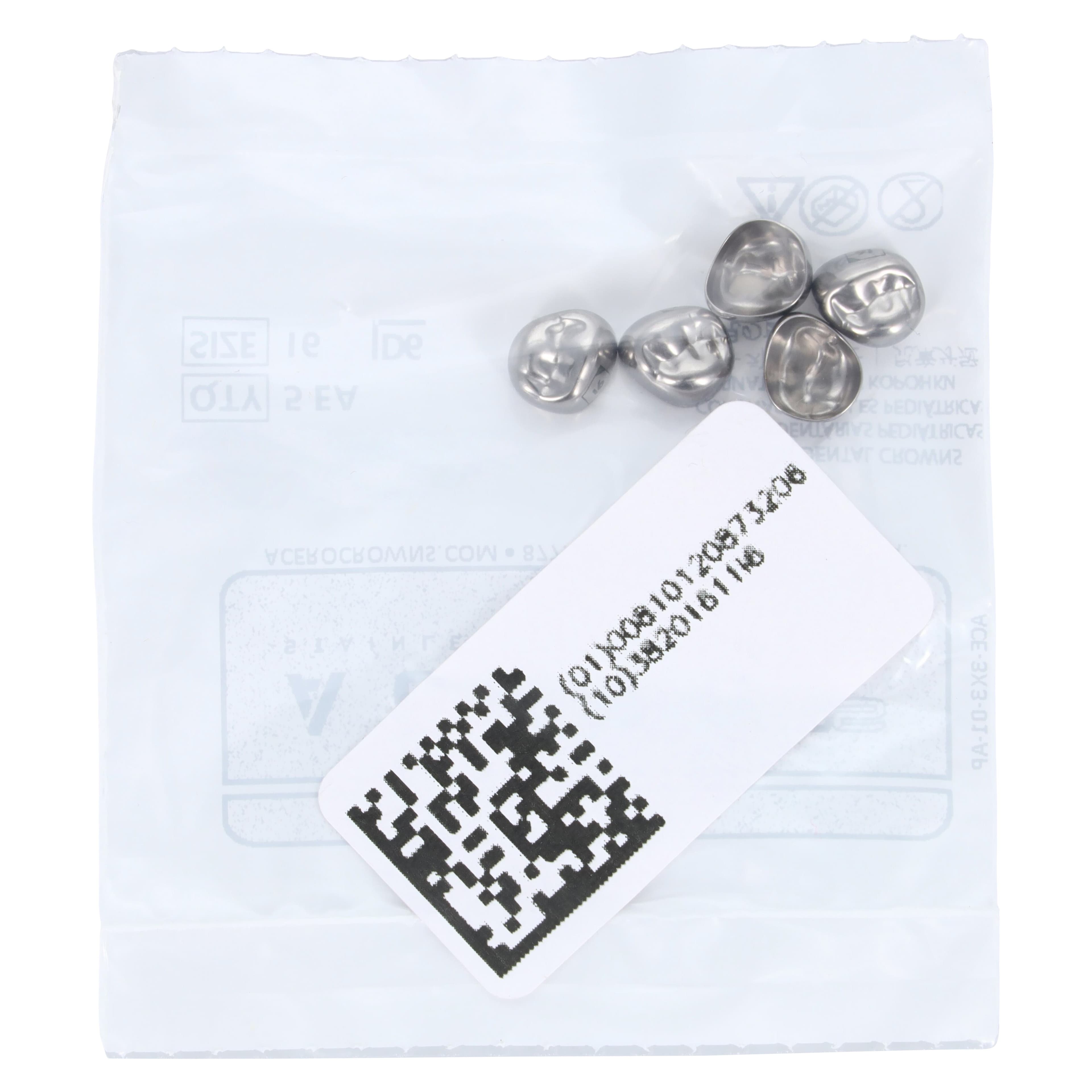 Acero 3S Primary Molar Stainless Steel Crown, Upper Left First Molar "I", Size 6, 5/Pack thumbnail 3