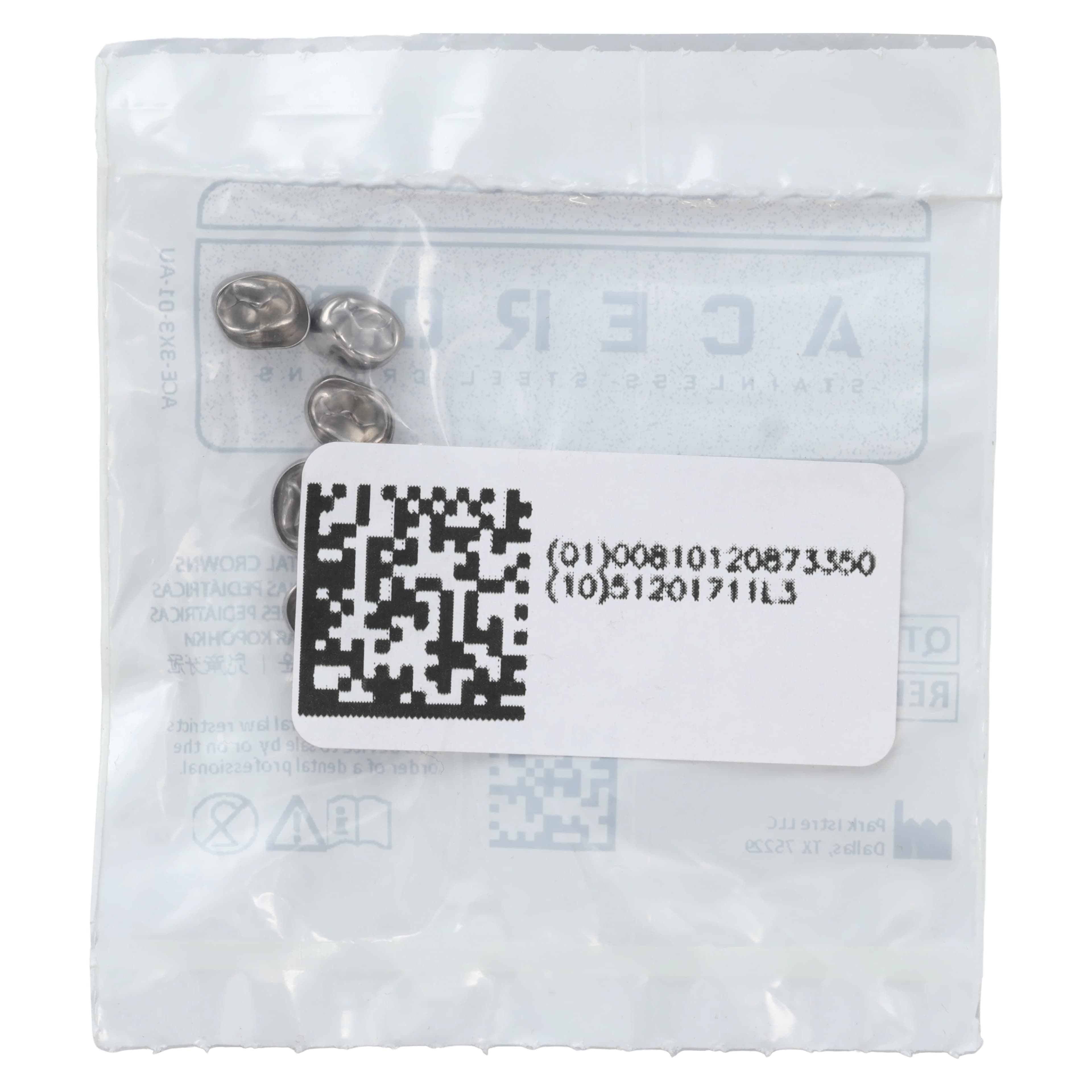 Acero 3S Stainless Steel Primary First Molar Crown, Lower Left, Size 3, 5/Pack (3S L3) thumbnail 3