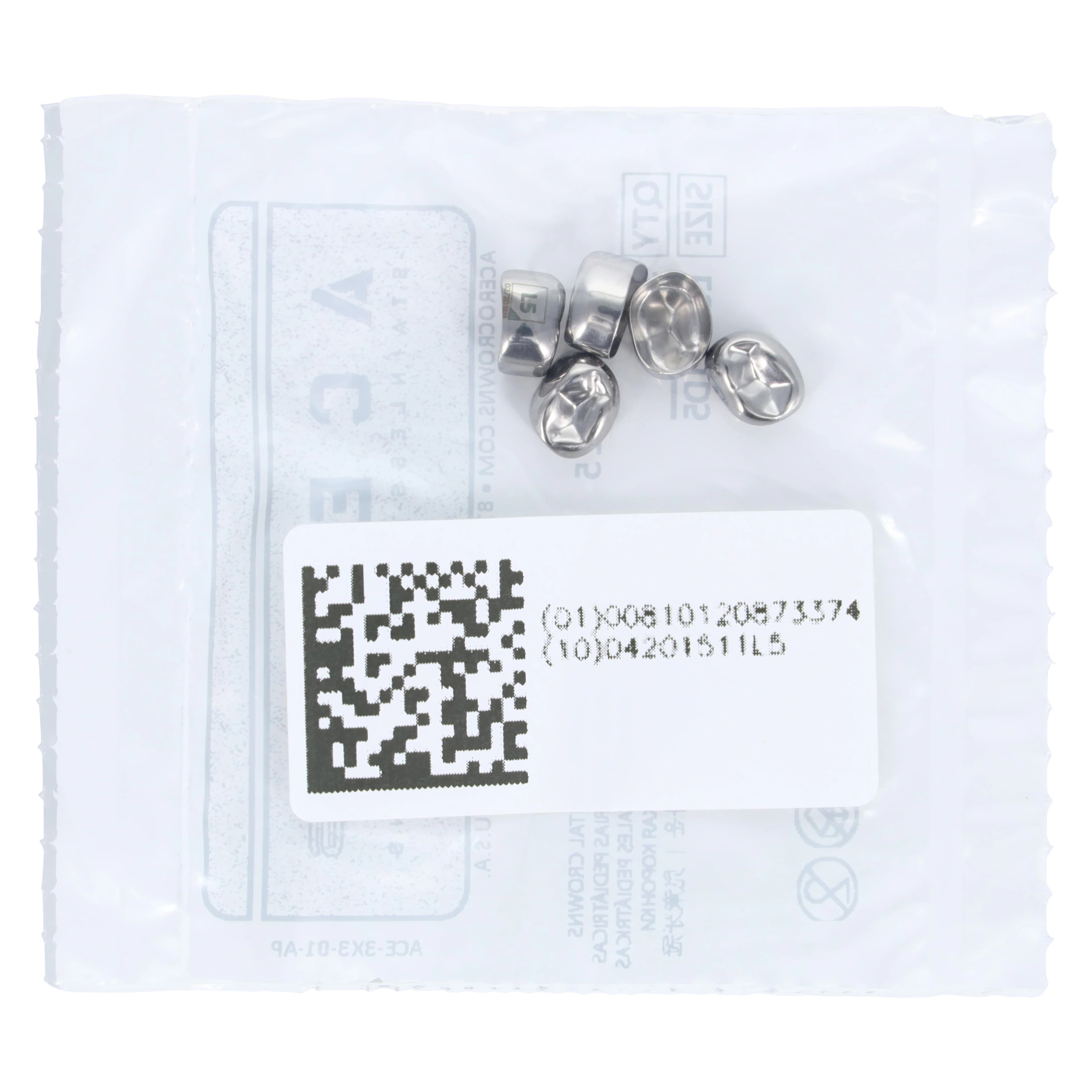 Acero 3S Primary Molar Stainless Steel Crown, Lower Left First Molar "L", Size 5, 5/Pack, 3S L5 thumbnail 3