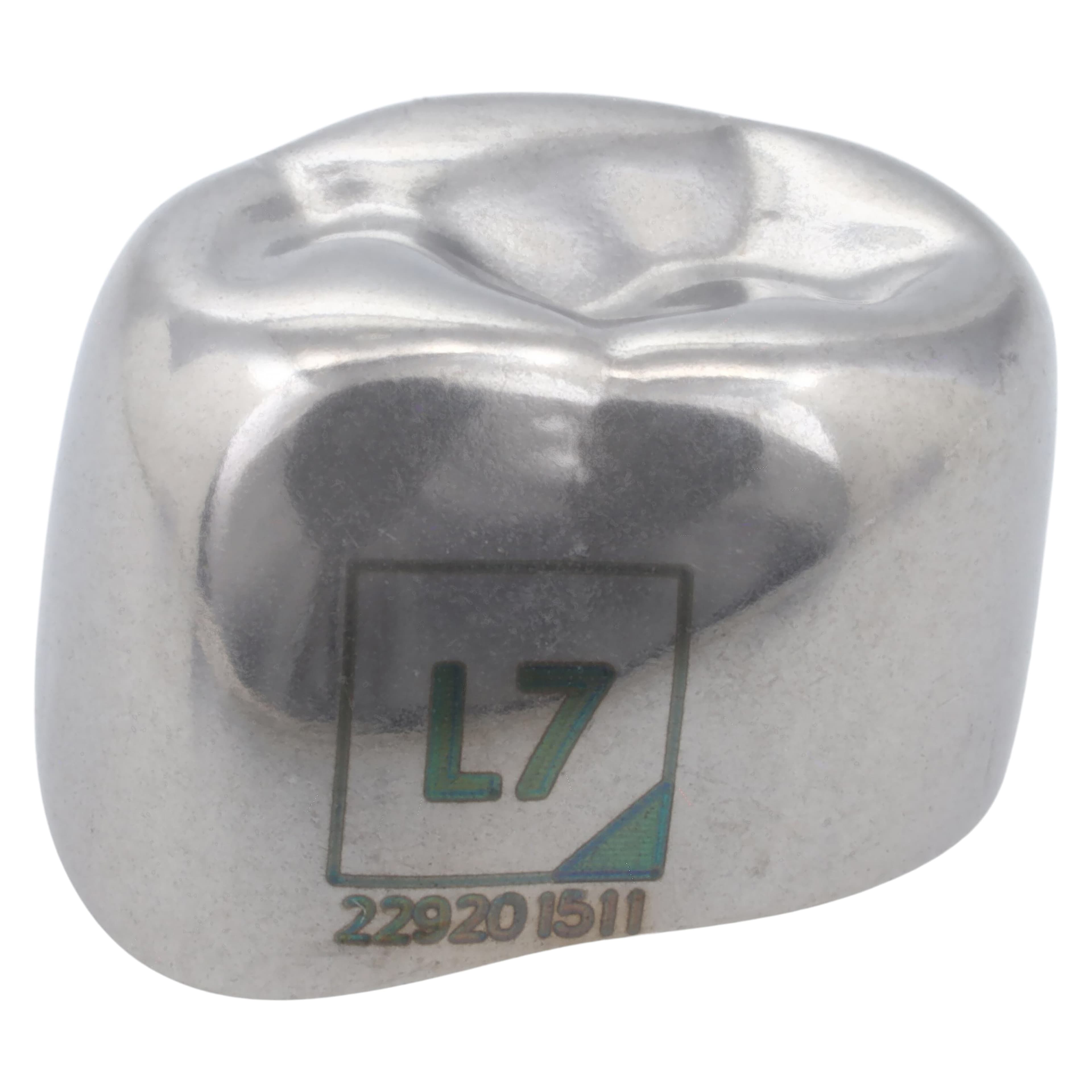 Acero 3S Primary Molar Stainless Steel Crown, Lower Left First Molar "L", Size 7, 5/Pack thumbnail 2