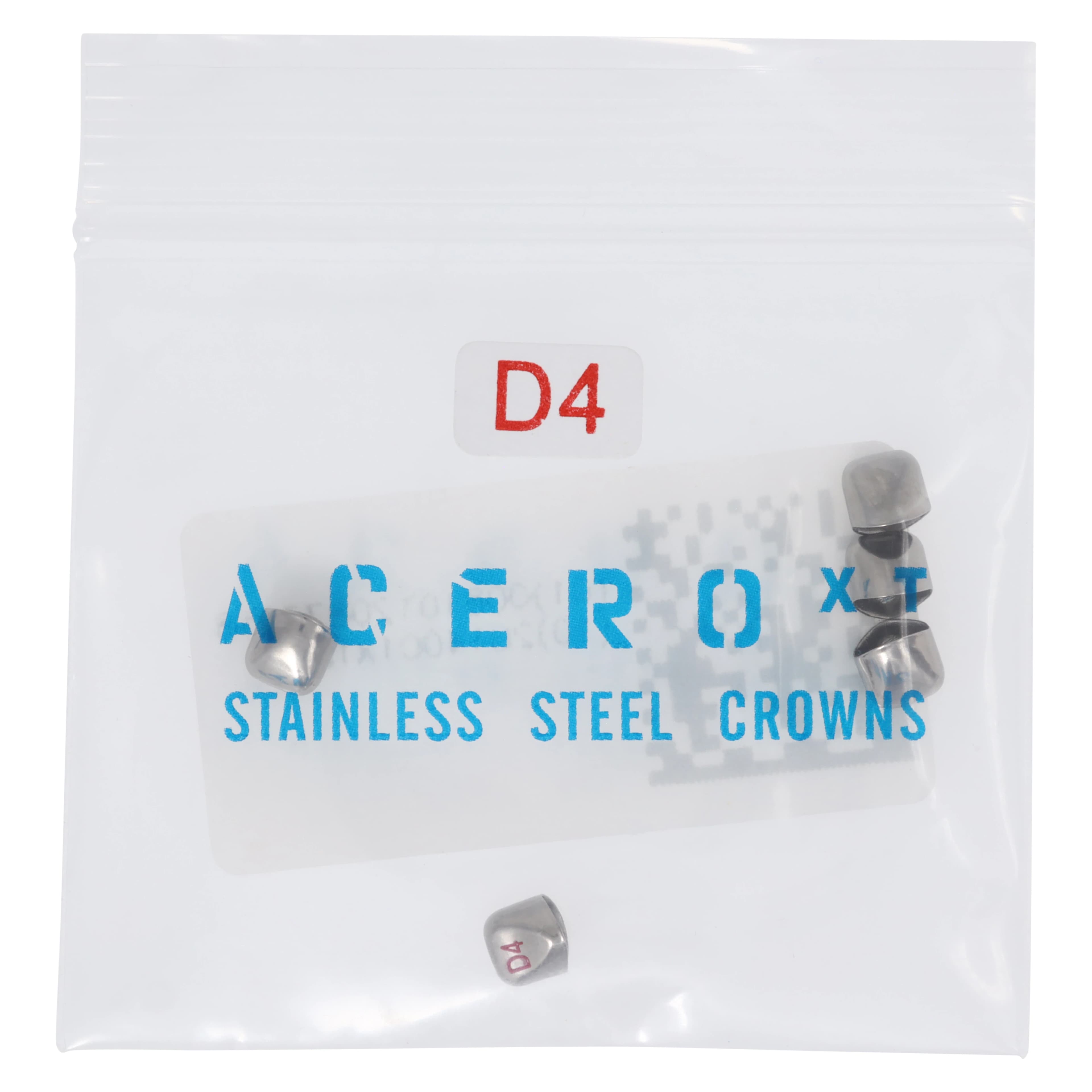 Acero XT Stainless Steel Primary Anterior Crown, Upper Right Lateral, Size 4, 5/Pack (XT D4) thumbnail 2