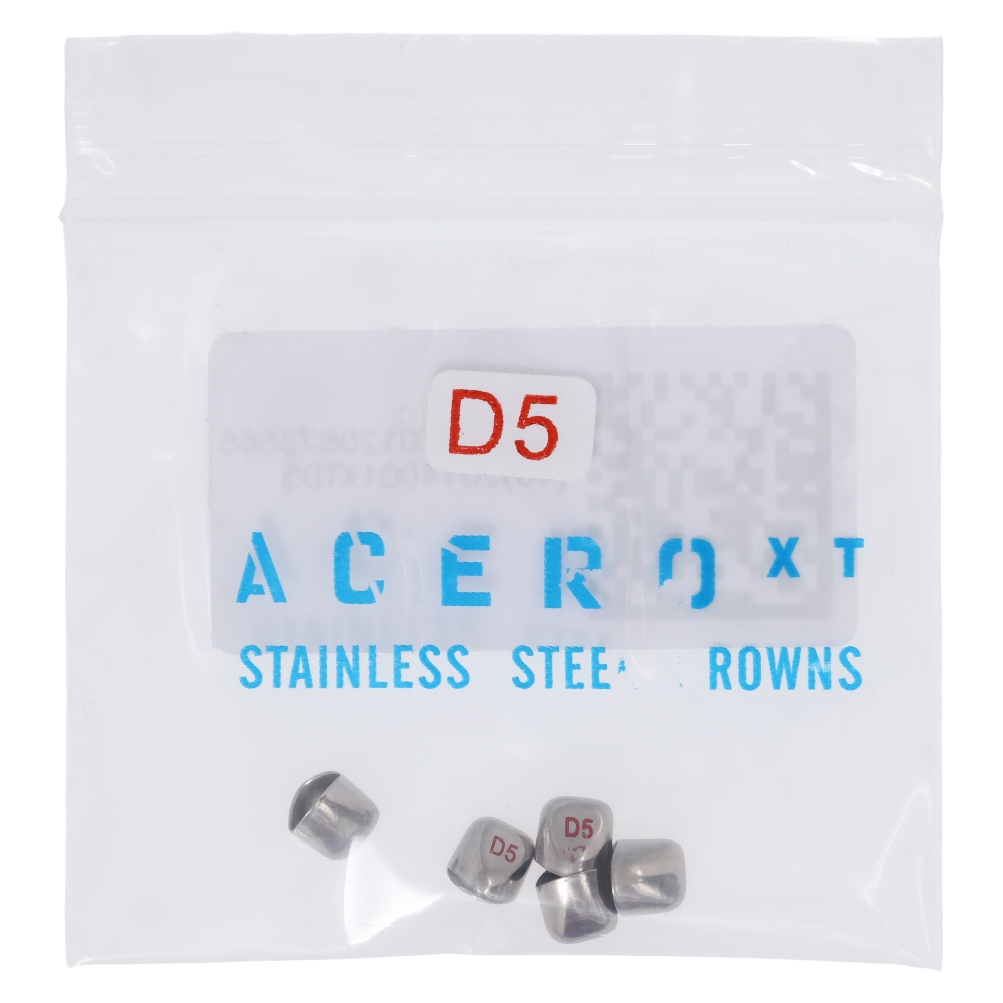 Acero XT Stainless Steel Primary Anterior Crown, Upper Right Lateral, Size 5, 5/Pack (XT D5) thumbnail 2