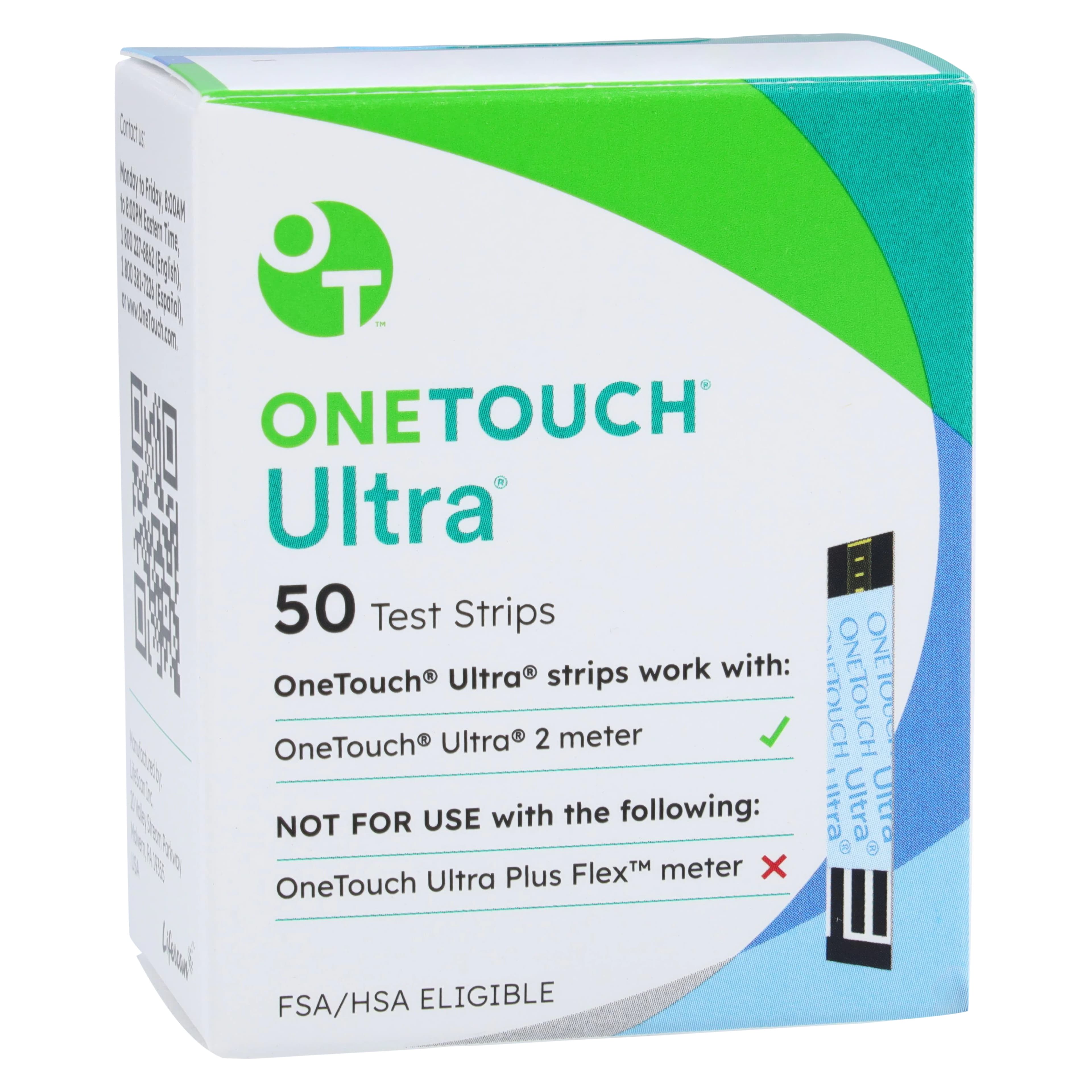 One Touch Ultra Blood Glucose Test Strips, 50/Box - One Touch Ultra Strip 1x50 US - Image 1