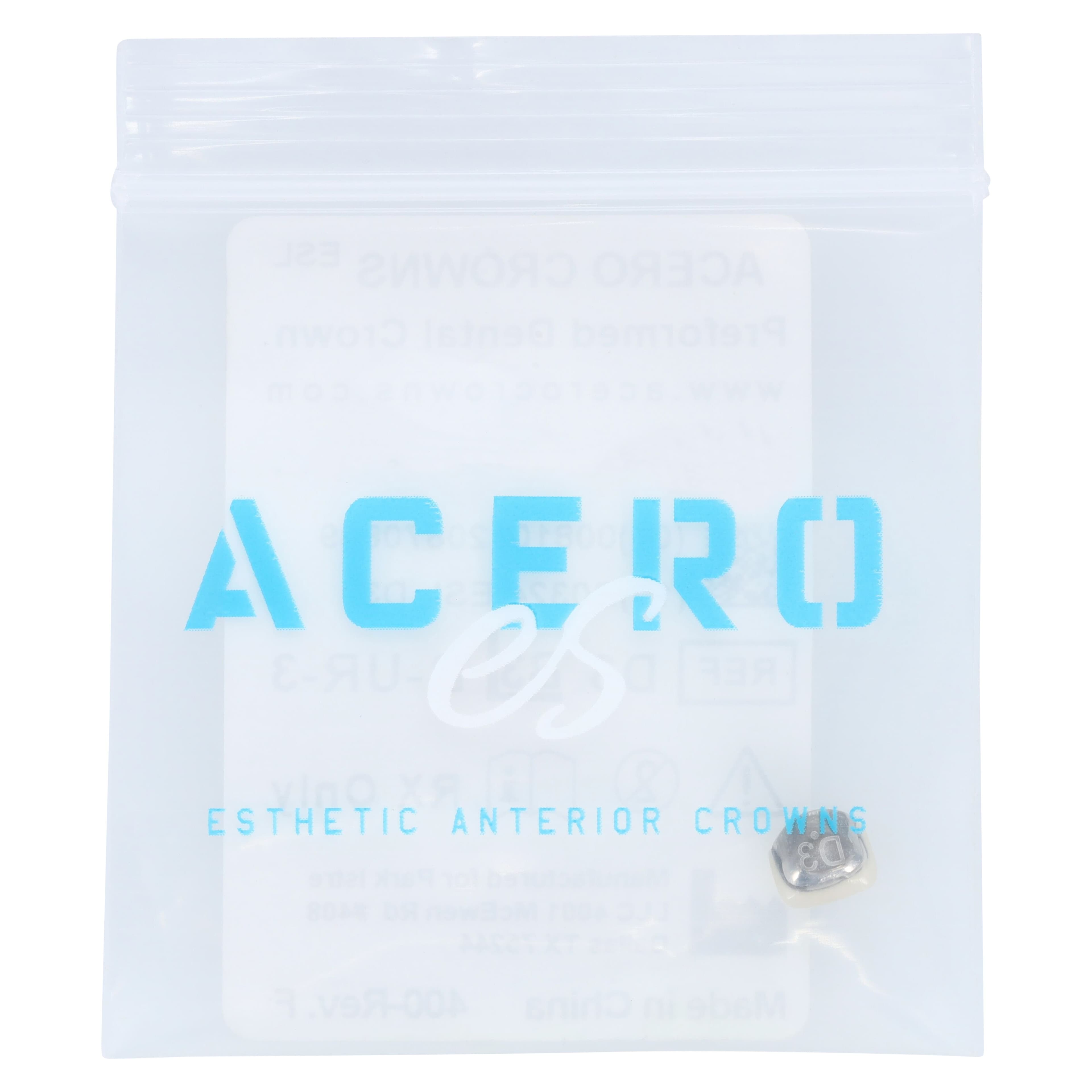 Acero Crowns ES Light White Anterior Crown, Upper Right Lateral, Size 3, UR3, 1/Bag thumbnail 4