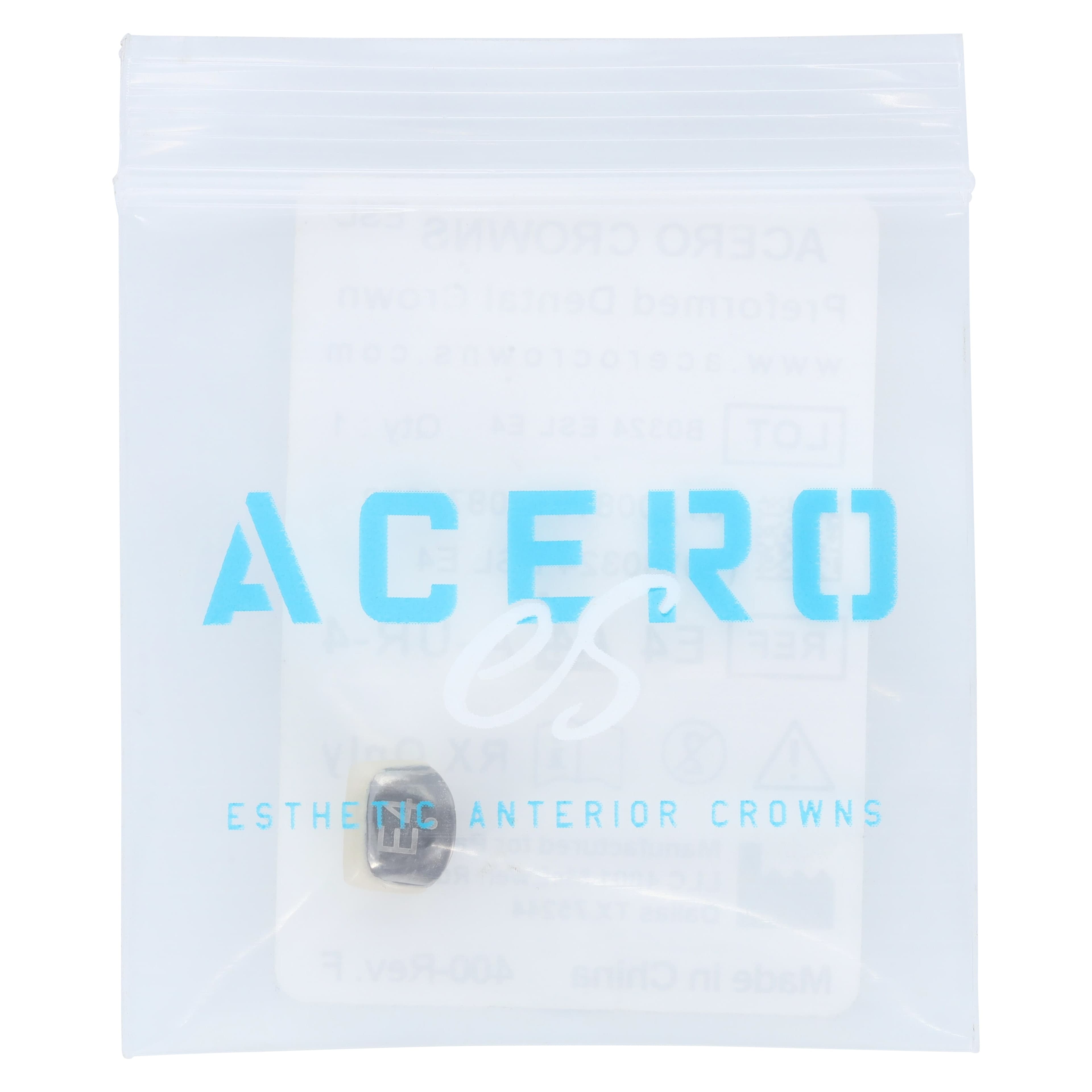 Acero Crowns ES Light White Anterior Crown, Upper Right Central, Size 4, 1/Bag thumbnail 4