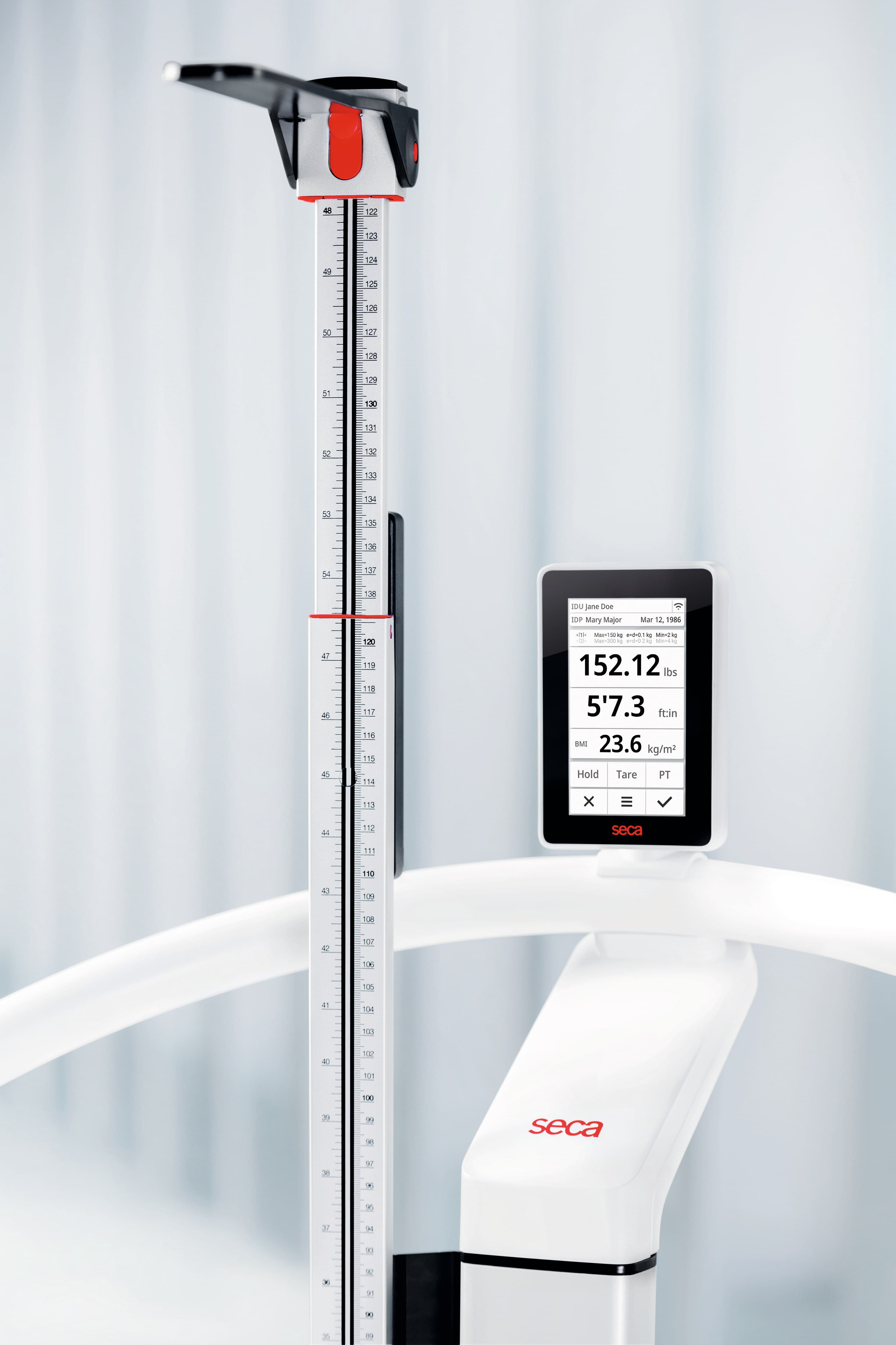 Seca Mobile Handrail Scale with Height Rod, Digital, 1100 lb/500 kg Capacity, Adolescent/Adult/Child, Each thumbnail 5
