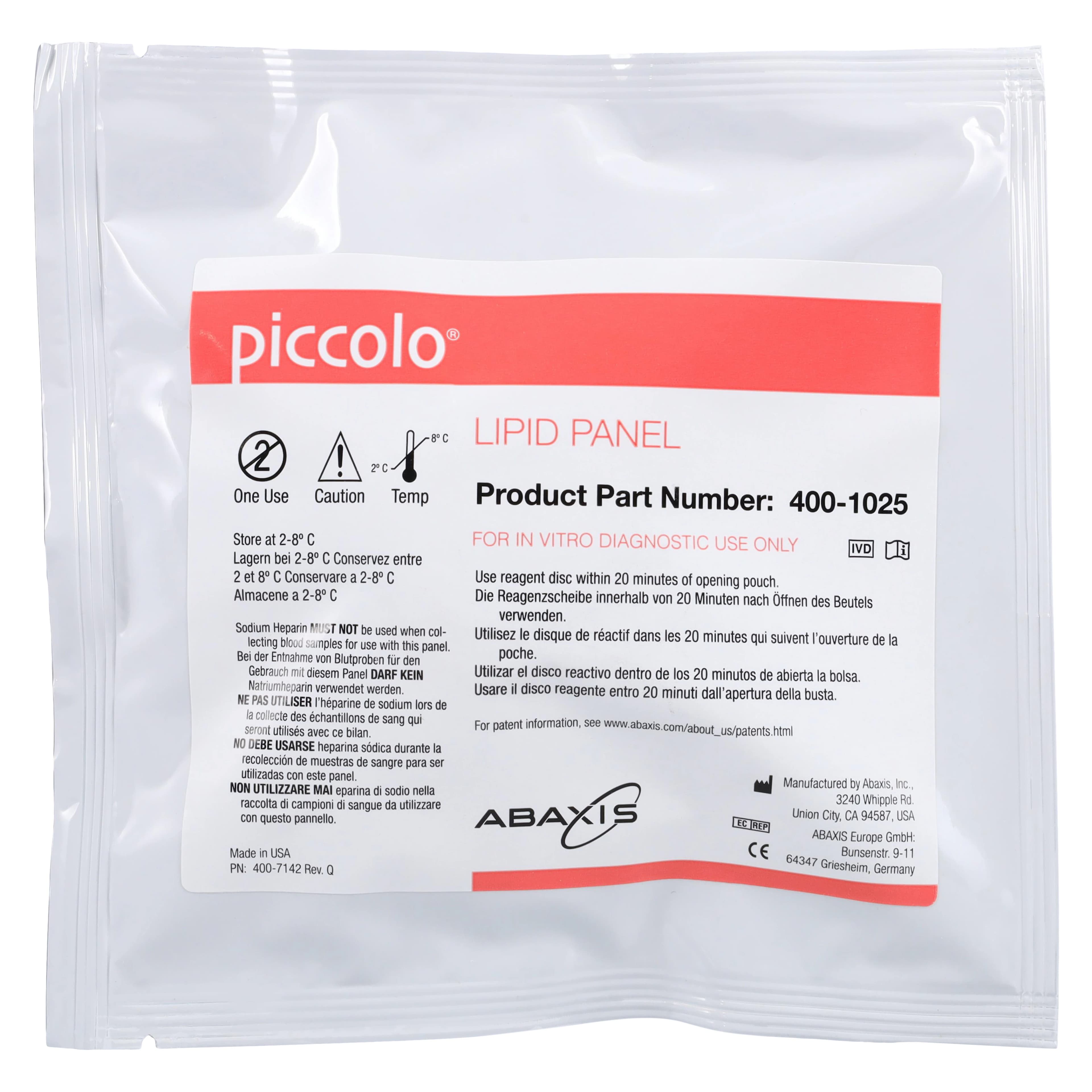 Abaxis Piccolo Xpress Lipid Panel Reagent Disc, CLIA Waived, 10/Box, 400-0025 thumbnail 3