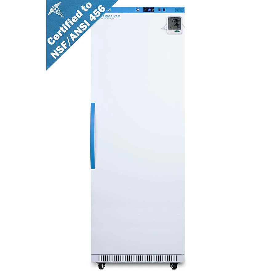 Accucold Performance Series Vaccine/Pharmacy Refrigerator, Upright Solid, 15 Cu Ft, Right Hinge, Factory Reversible, Auto-Cycle Defrost - Fridge Vac Upright Solid - Image 1